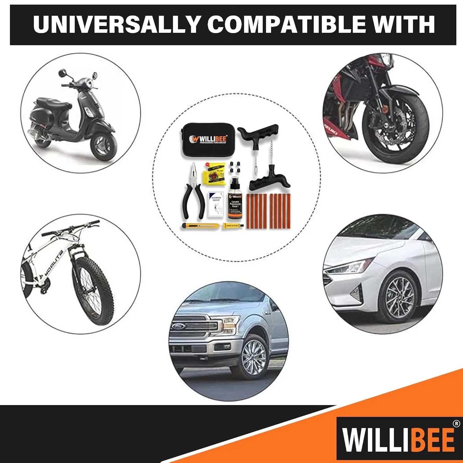 In-Depth Review: best bike puncture kit tubeless - WILLIBEE 11-in-1 (Pack of 10 Strips) Tubeless Tyre Puncture Repair Kit for Car & Bike | Heavy- 6 WILLIBEE 11-in-1 (Pack of 10 - view 5