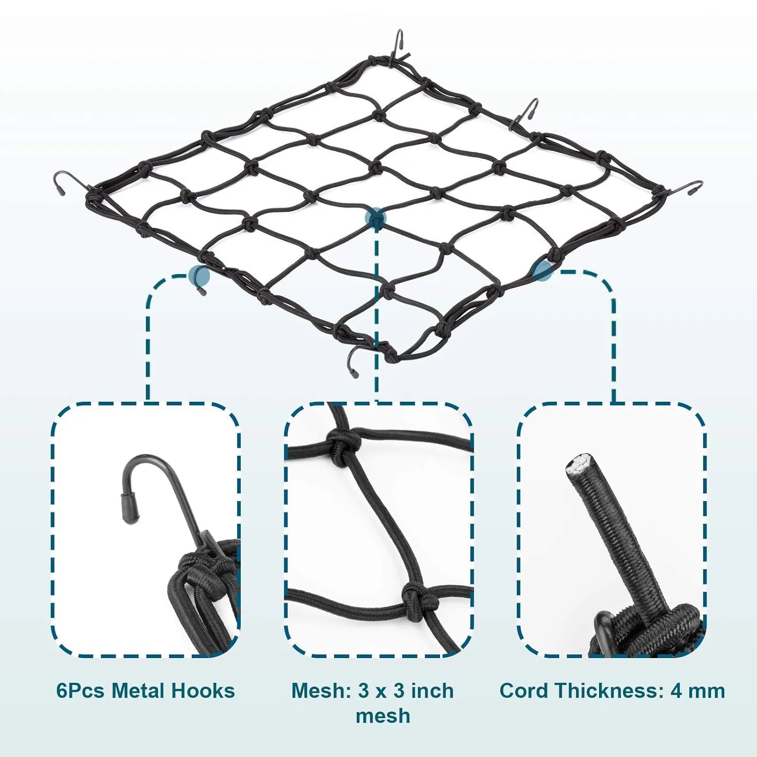 best bike helmet storage net - Bike Cargo Net 15″x15&# 3 Bike Cargo Net 15″ - view 3