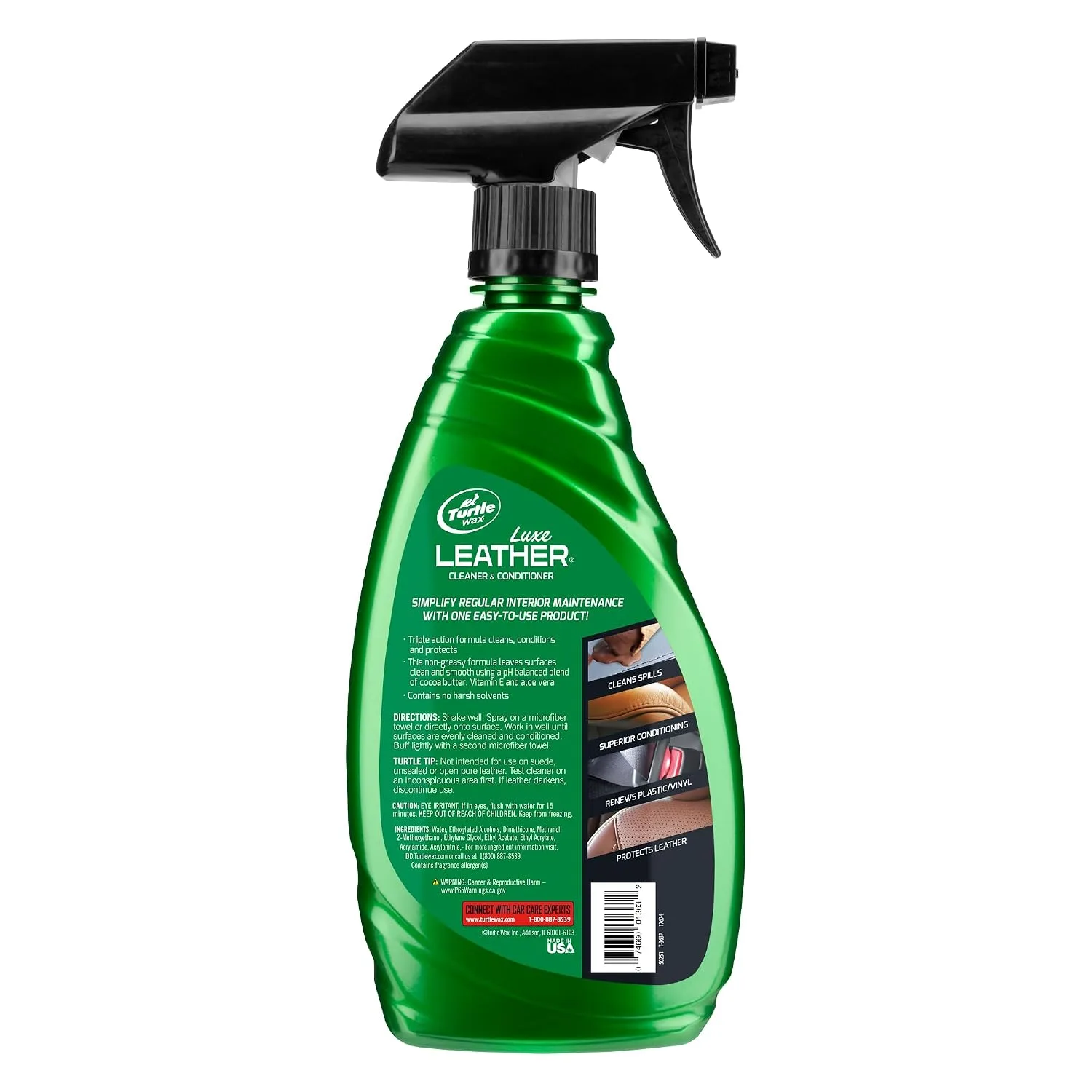 In-Depth Review: best car leather seat cleaner - Turtle Wax Luxe Leather Cleaner & Conditioner 473ml | Premium Leather Care for Car Seats, Dashboard & 3 Turtle Wax Luxe Leather Cl - view 2