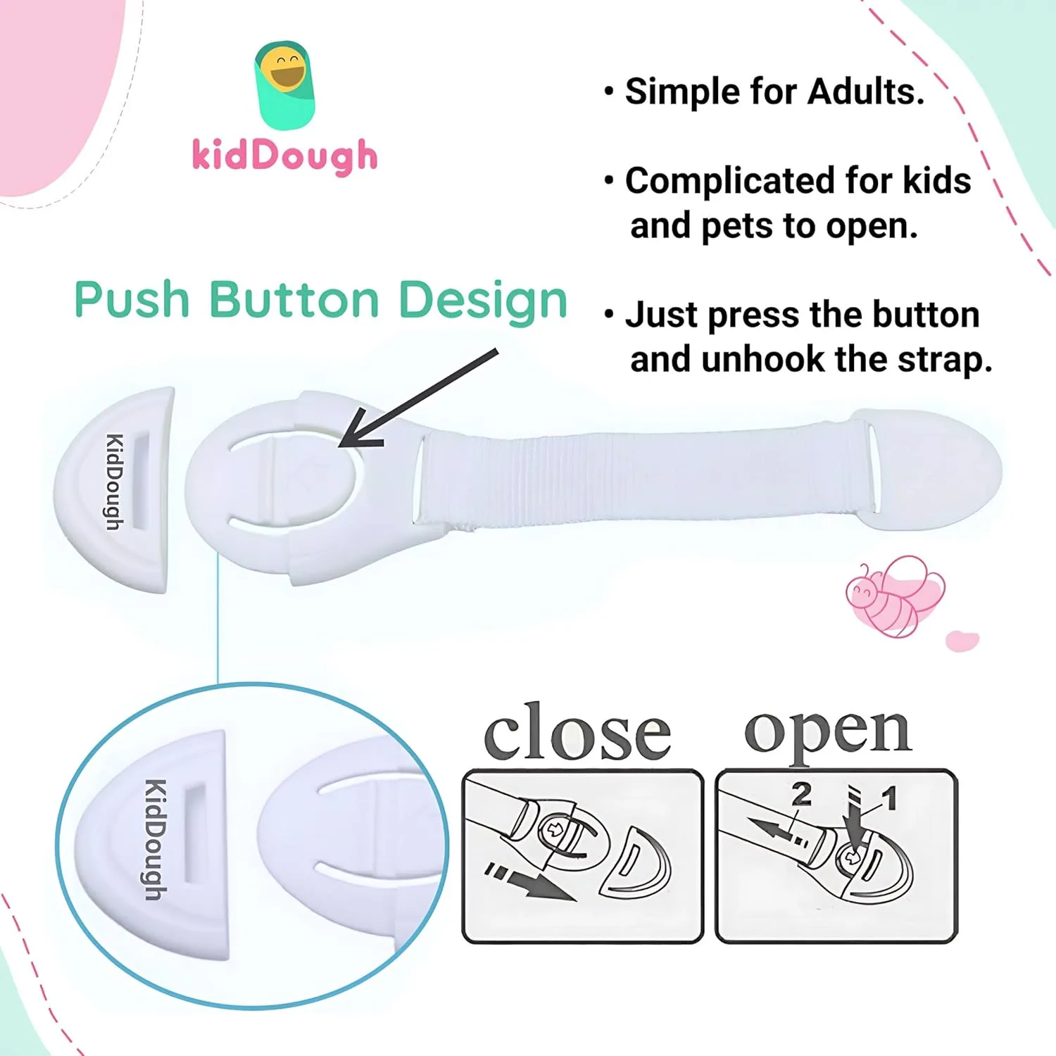 In-Depth Review: best baby gate safety - KidDough Furniture Safety Locks for Kids, Child Safety Locks for Drawers, Cabinets, Fridge, Cupboard Lock, Ba 4 KidDough Furniture Safety Lo - view 3