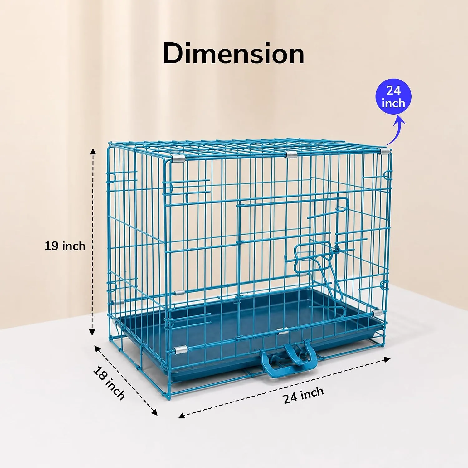 In-Depth Review: best rabbit hutch - PETJOY Foldable Metal Dog Cage | 24 Inch Dog Crate Kennel for Puppies, Medium Dogs, Cats & Rabbits | Double 8 PETJOY Foldable Metal Dog - view 7