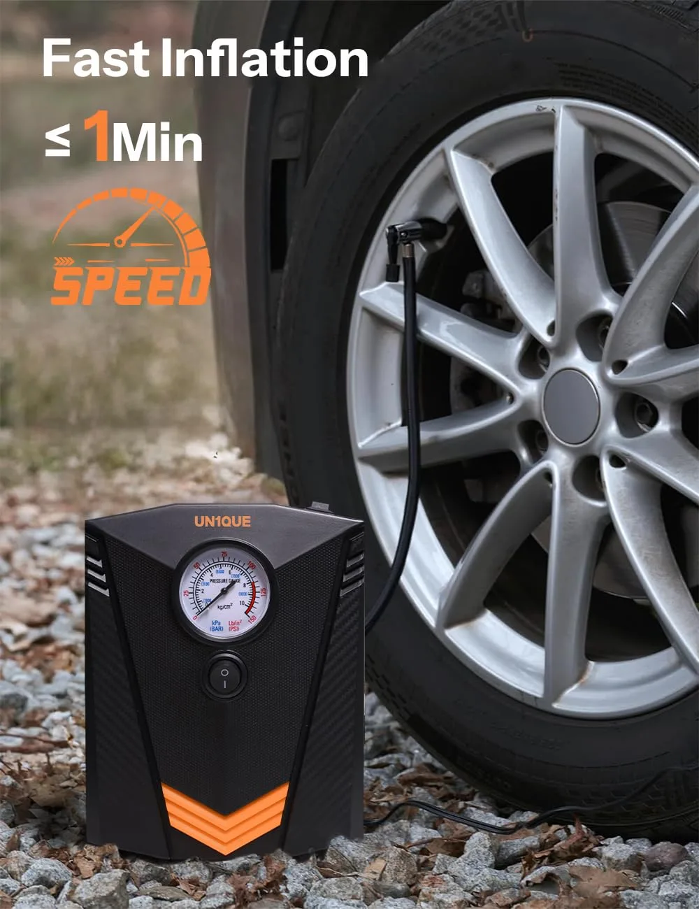 In-Depth Review: best car air compressor - UN1QUE Tyre Inflator for Car, 150PSI Car Air Pump, 12V DC Portable Air Compressor for Tyre, Fast Inflation 3 UN1QUE Tyre Inflator for C - view 2