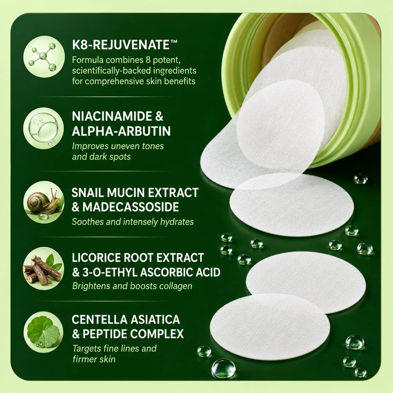 In-Depth Review: best korean skincare products - Toning Polish Pads – Korean Skincare for Dark Spots, Wrinkles & Dull Skin – Hydratin 3 best korean skincare products view 1
