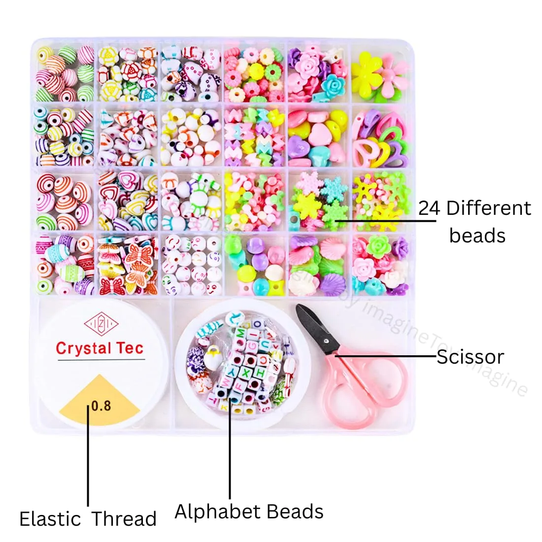 In-Depth Review: best craft beads set - Toy Imagine DIY Bracelet Making Kit for Girls – Beads Kit & Jewelry Craft Set with Charms, Scissors � 3 Toy Imagine DIY Bracele - view 2