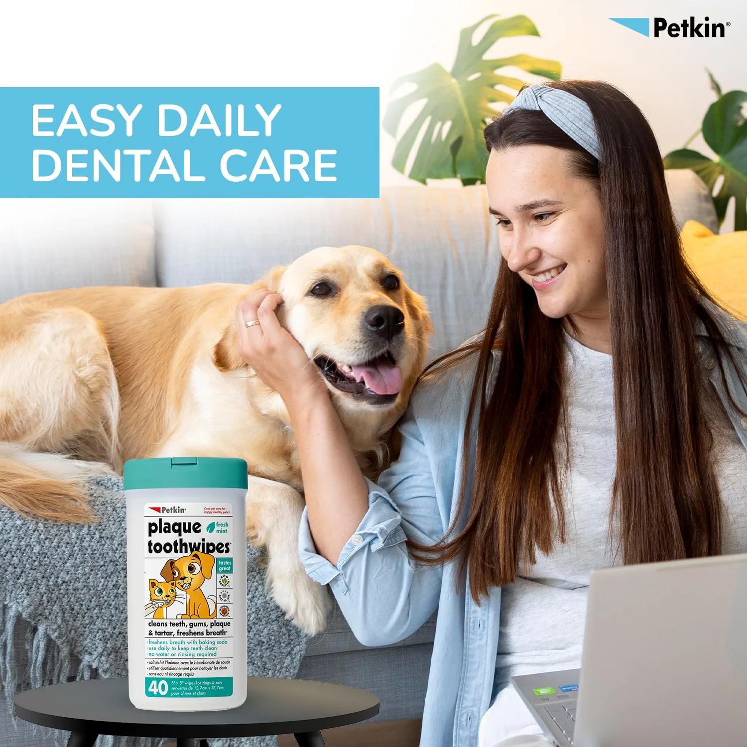 In-Depth Review: best pet toothbrush - Petkin Plaque Fresh Mint Toothwipes 40 Count Dog & Cat Dental Cleaning Wipes | Fresh Mint Dental Wipes 3 Petkin Plaque Fresh Mint T - view 2