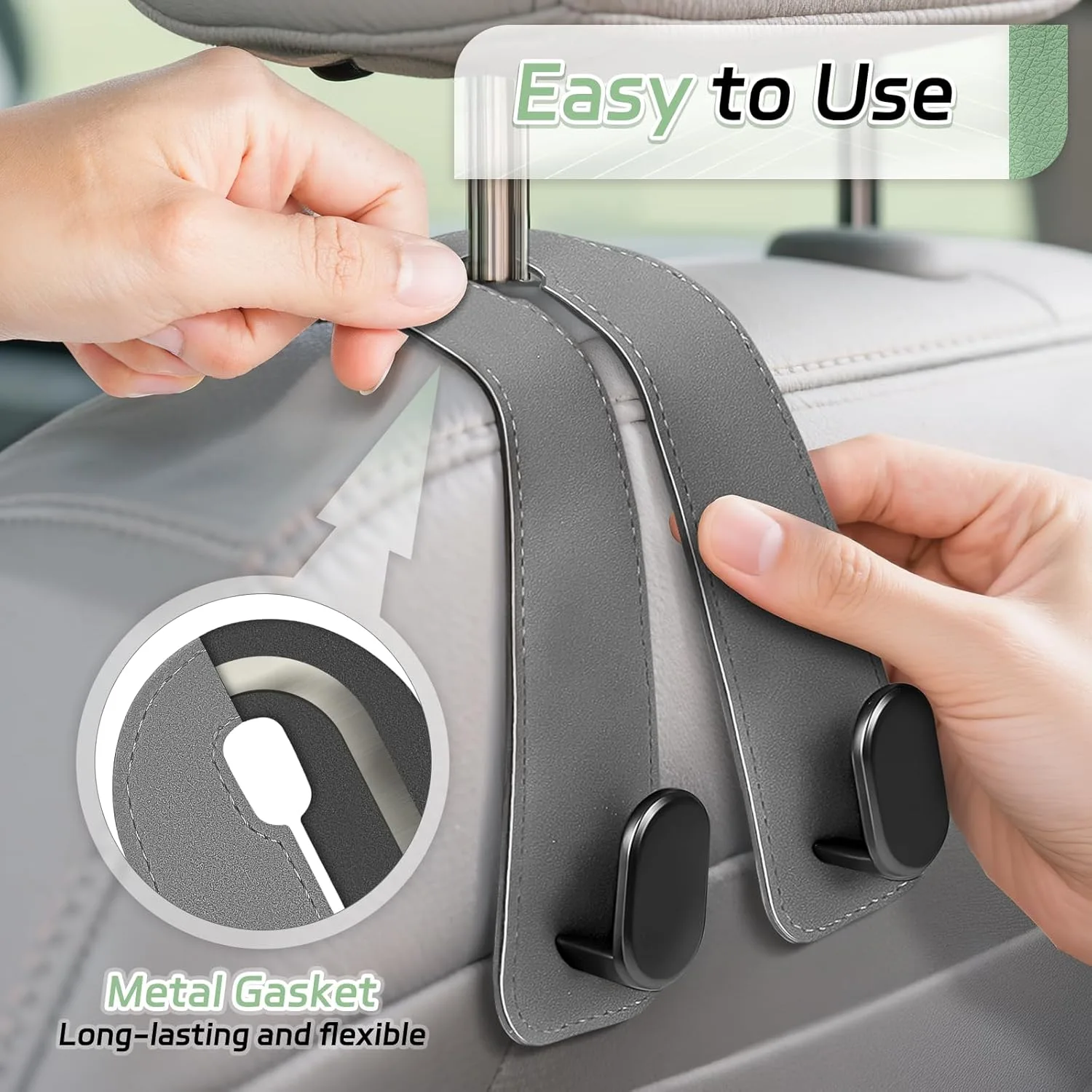 Car Seat Headrest Hooks - view 2