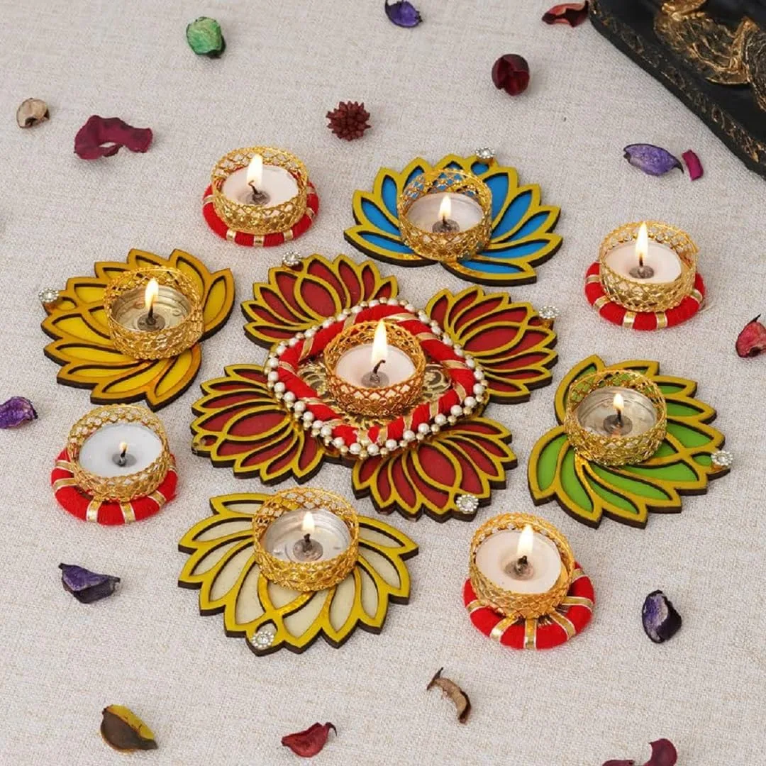 In-Depth Review: best diya set decorative - Sanvatsar Home Decorative Lotus Rangoli & Lotus Diya Set | Corporate Gift, Diwali Gift, Diya for puja 2 best diya set decorative