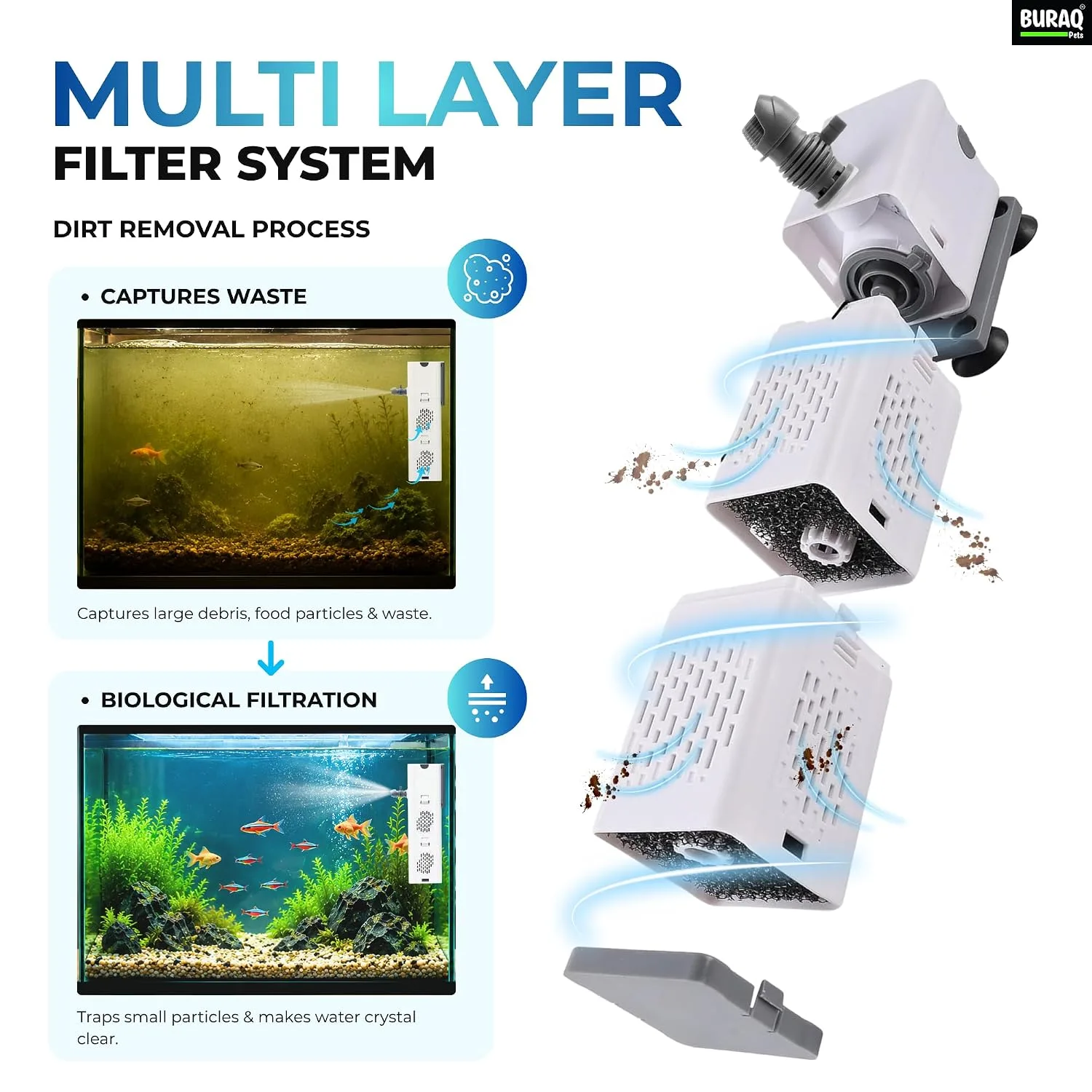 In-Depth Review: best aquarium filter - Buraq Pets XQP- 500F Aquarium Filter | 6W | 500 L/H for 2-2.5 ft Fish Tank | | best aquarium filter 6 Buraq Pets XQP- 500F Aqua - view 5