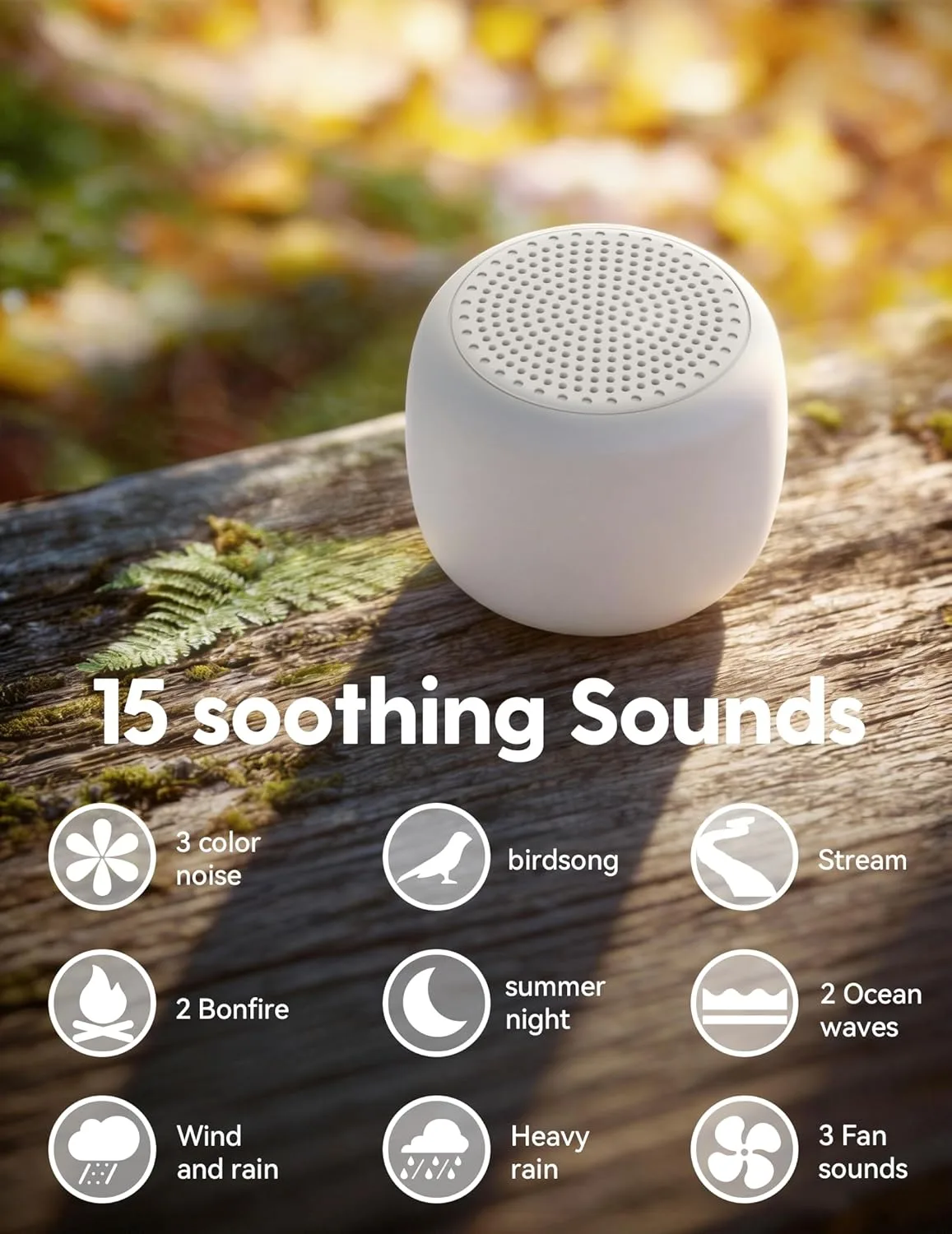In-Depth Review: best baby white noise machine - White Noise Machine Babelio Mini Sound Machine for Adults Kids Baby | 15 Non-looping Sounds | Timer | 3 White Noise Machine Babel - view 2
