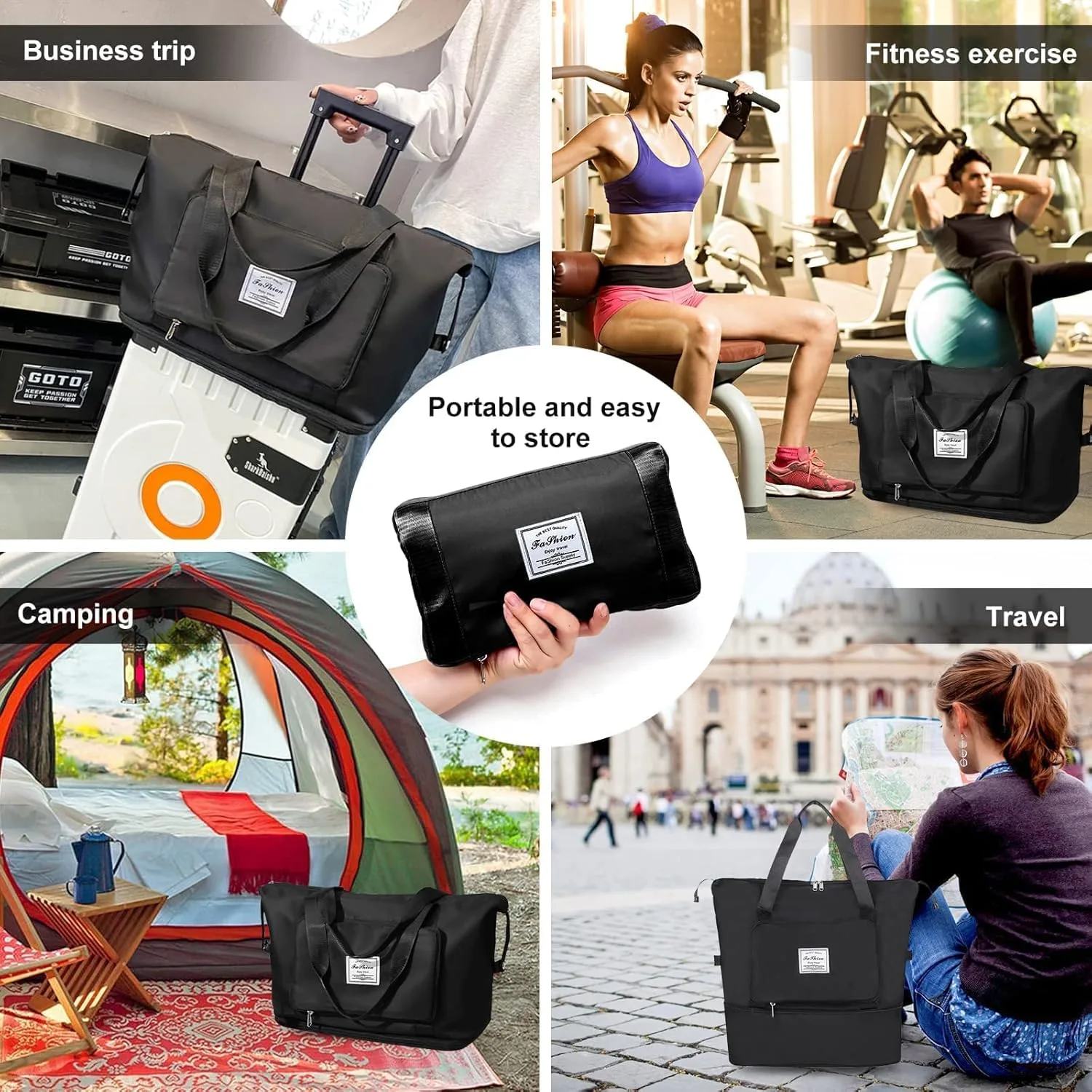 best travel wet dry bag - Large Capacity Folding Travel Tote 2 Large Capacity Folding Tr - view 2