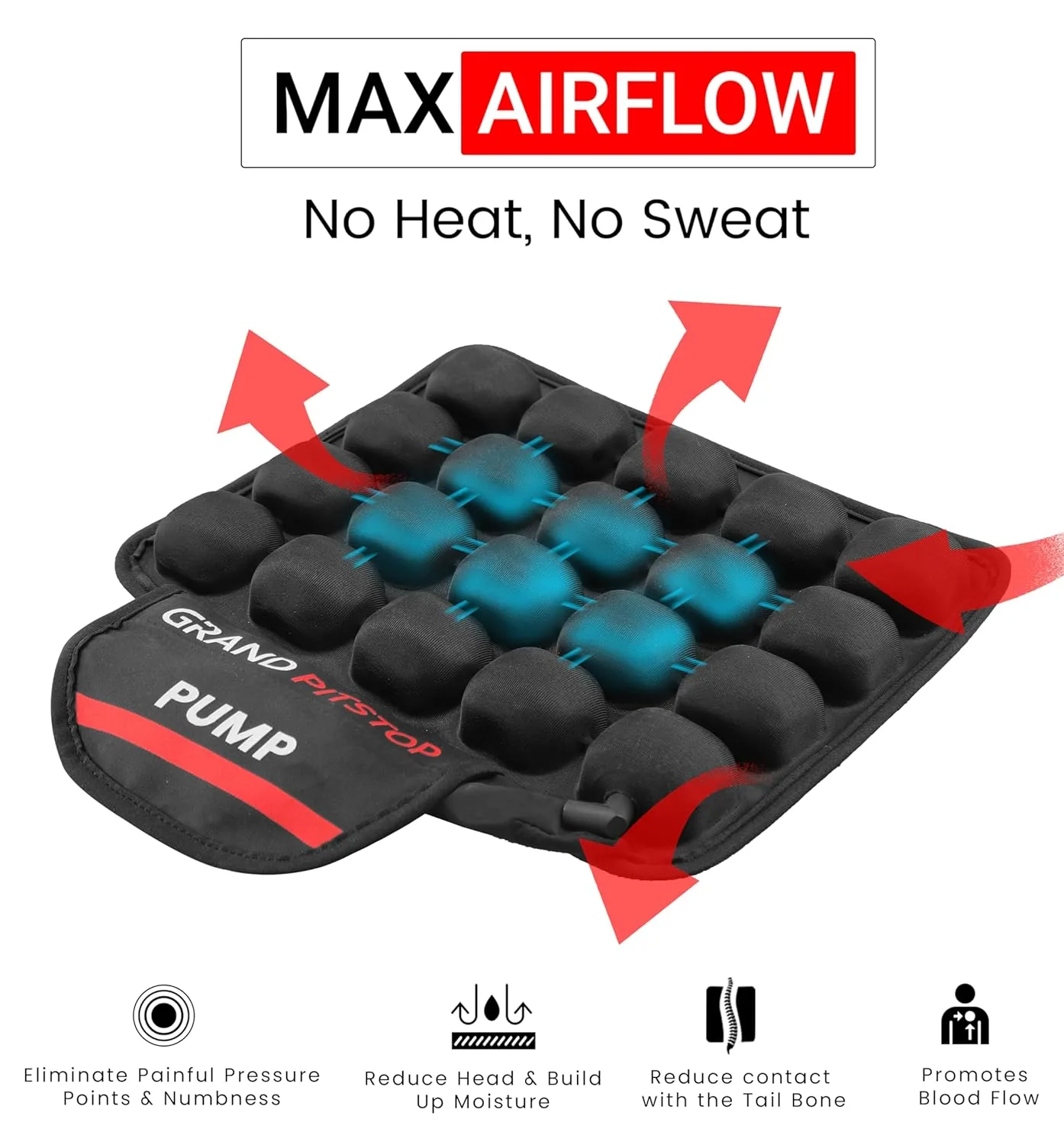 In-Depth Review: best bike pillion seat - GRAND PITSTOP Inflatable Motorcycle Pillion Air Seat Cushion with Air Filling Pump | Non-Skid Base | Bike Se 7 GRAND PITSTOP Inflatable - view 6
