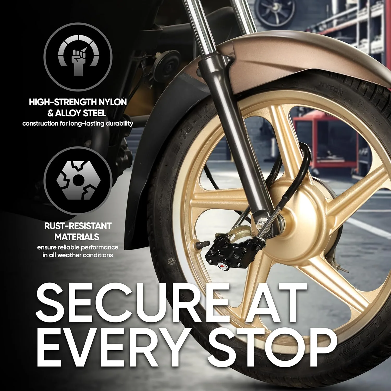In-Depth Review: best bike wheel lock - TVS Disc Lock For Bikes With 2 Keys, U-Shaped Lock Design, Anti-Theft Security Safety Brake Wheel Disk Lock fo 3 TVS Disc Lock For Bikes - view 2