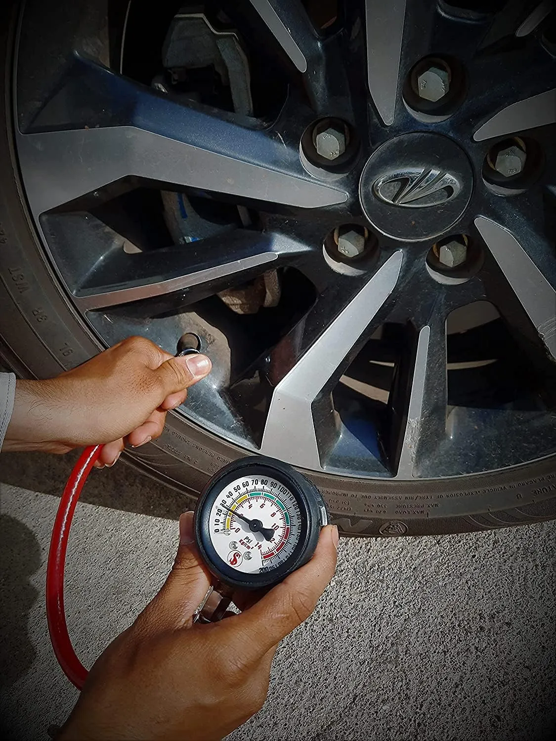 In-Depth Review: best bike tyre pressure gauge - Tire Pressure Analog Gauge with Hose – Heavy-Duty Air Pressure Checker for Car, Truck, Motorcycle, 3 best bike tyre pressure gauge view 1