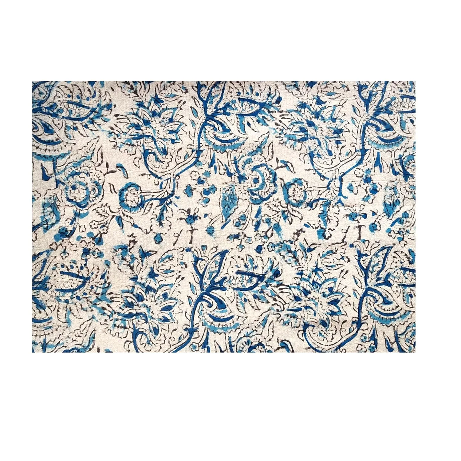 In-Depth Review: best kalamkari fabric decor - Kalamkari Print Fabric Blouse Material, 1 Metre, Beige and Blue 2 best kalamkari fabric decor