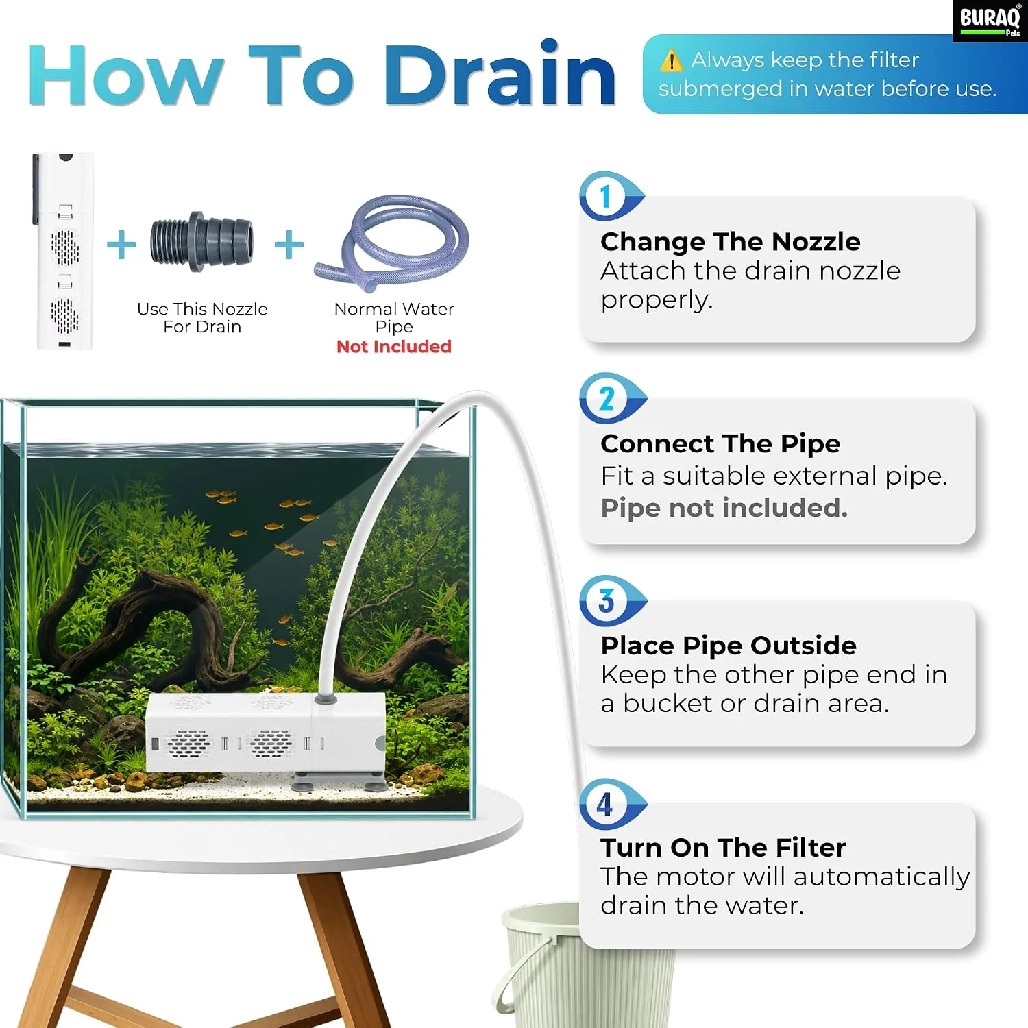 In-Depth Review: best aquarium filter - Buraq Pets XQP- 500F Aquarium Filter | 6W | 500 L/H for 2-2.5 ft Fish Tank | | best aquarium filter 7 Buraq Pets XQP- 500F Aqua - view 6