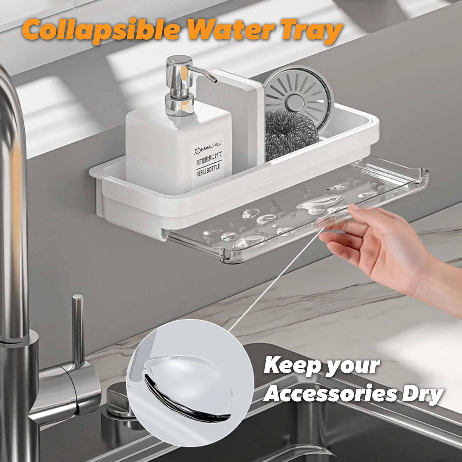 In-Depth Review: best kitchen sink organizer - Kitchen Sink Organiser Rack, ABS Material, Wall Mounted Storage Shelf with Towel Hanging Rack, Multiple 7 best kitchen sink organizer view 5