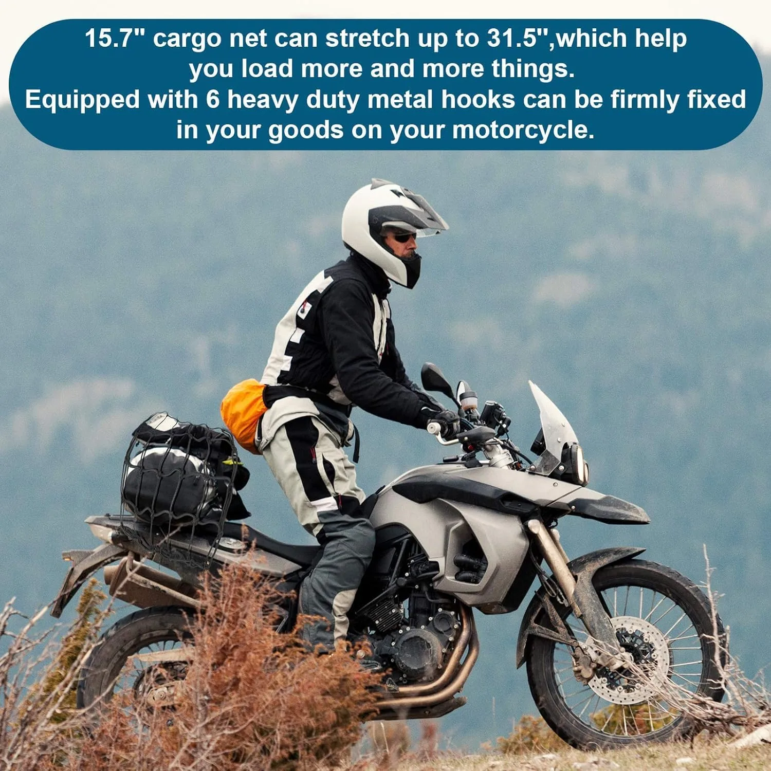 best bike helmet storage net - Bike Cargo Net 15″x15&# 6 Bike Cargo Net 15″ - view 6