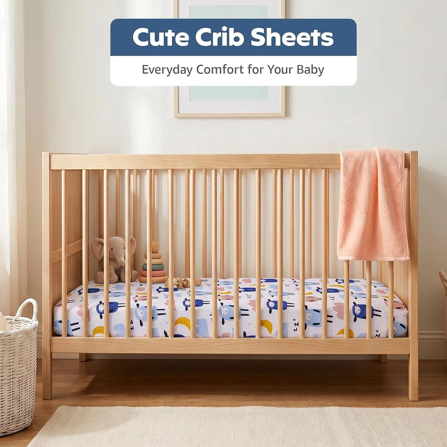 In-Depth Review: best travel crib baby - A Baby Cherry Fitted Crib Sheet 100% Organic Jersey Cotton 125 * 65CM, 2 Pack Super Soft and Cozy Crib Cover 8 A Baby Cherry Fitted - view 7