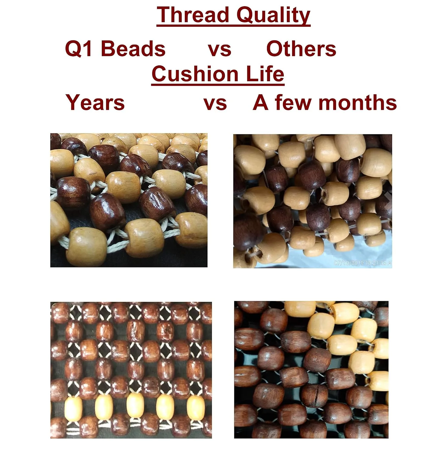 In-Depth Review: best car seat cover - Q1 Beads SBeige Wooden Beads Acupressure Mat Car Accessories Beads Seat Cover for Driver/heating pad/gel pad co 6 Q1 Beads SBeige Wooden - view 5