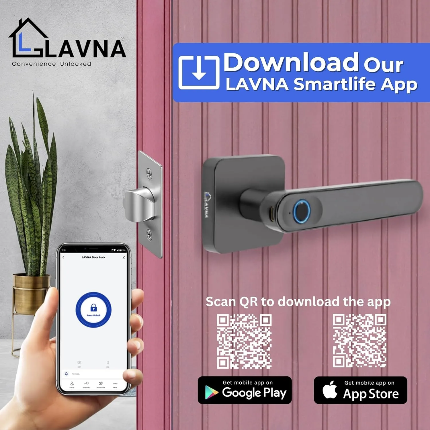 In-Depth Review: best smart door lock - LAVNA Smart Door Lock | 3 Way Unlock | Fingerprint, Mobile app, Key Access Suitable for 28 mm to 55mm Wooden D 7 LAVNA Smart Door Lock | 3 - view 6