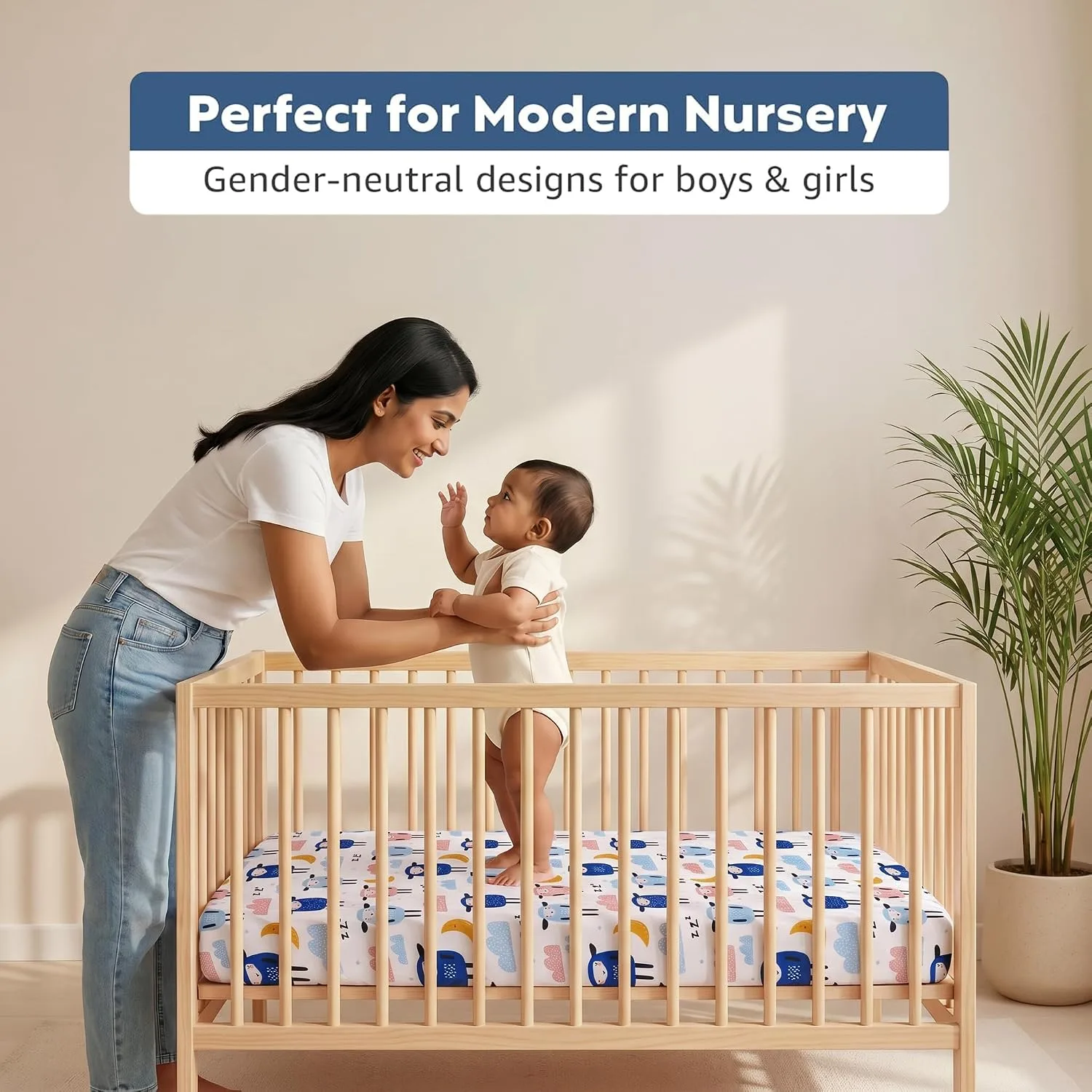 In-Depth Review: best travel crib baby - A Baby Cherry Fitted Crib Sheet 100% Organic Jersey Cotton 125 * 65CM, 2 Pack Super Soft and Cozy Crib Cover 4 A Baby Cherry Fitted - view 3