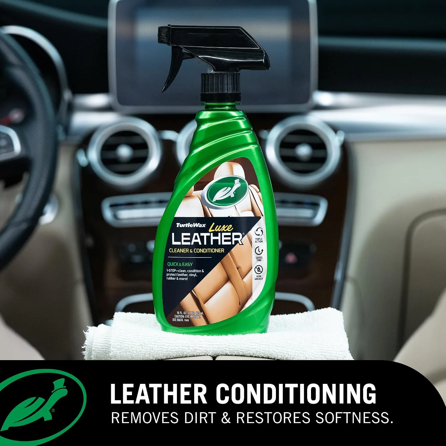In-Depth Review: best car leather seat cleaner - Turtle Wax Luxe Leather Cleaner & Conditioner 473ml | Premium Leather Care for Car Seats, Dashboard & 4 Turtle Wax Luxe Leather Cl - view 3
