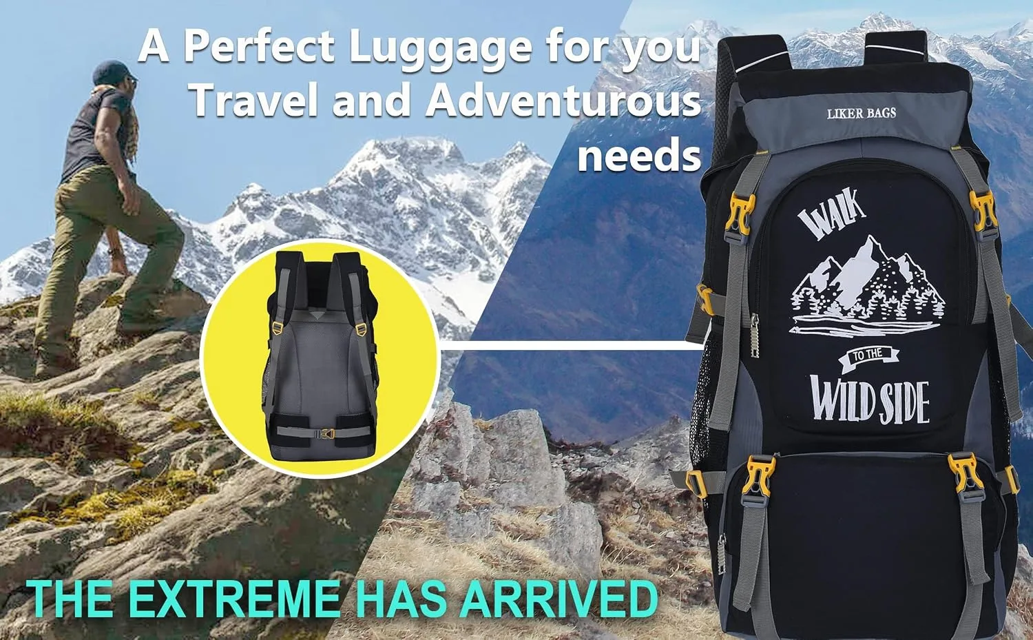 In-Depth Review: best travel backpack rain proof - Liker Bag 65L for Trekking, Hikking, Camping, Travelling, Sport Camp With Strong Compression Straps 4 Liker Bag 65L for Trekkin - view 3