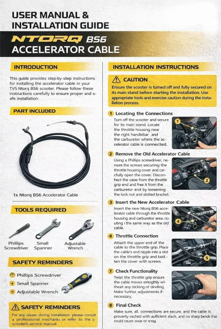 Accelerator Cable for TVS NTORQ - view 2