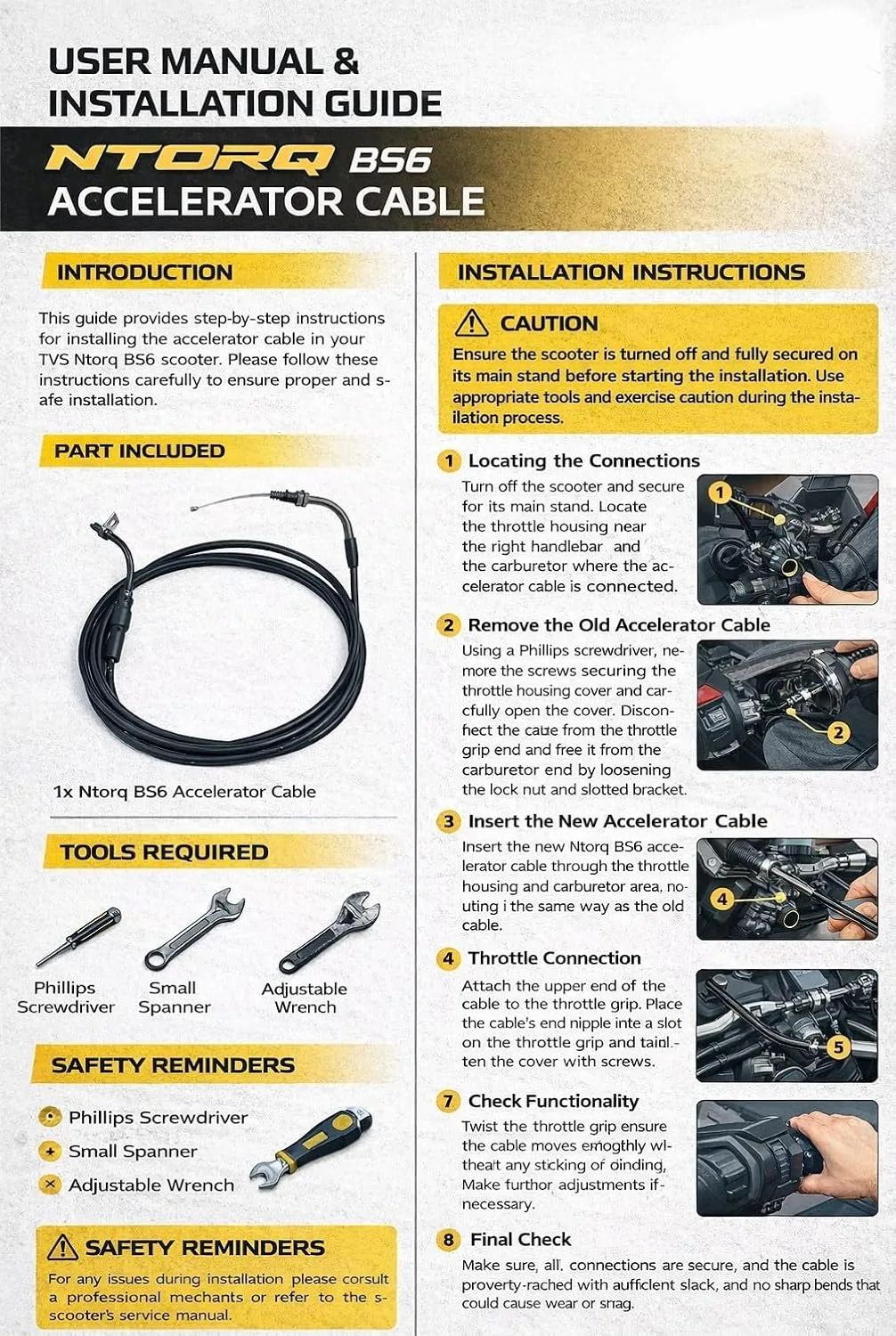 In-Depth Review: best bike accelerator cable - Accelerator Cable for TVS NTORQ-125 BS-6 2020-2025 models (only order for BS-6 models) | | best bike ac 3 Accelerator Cable for TVS NTORQ - view 2