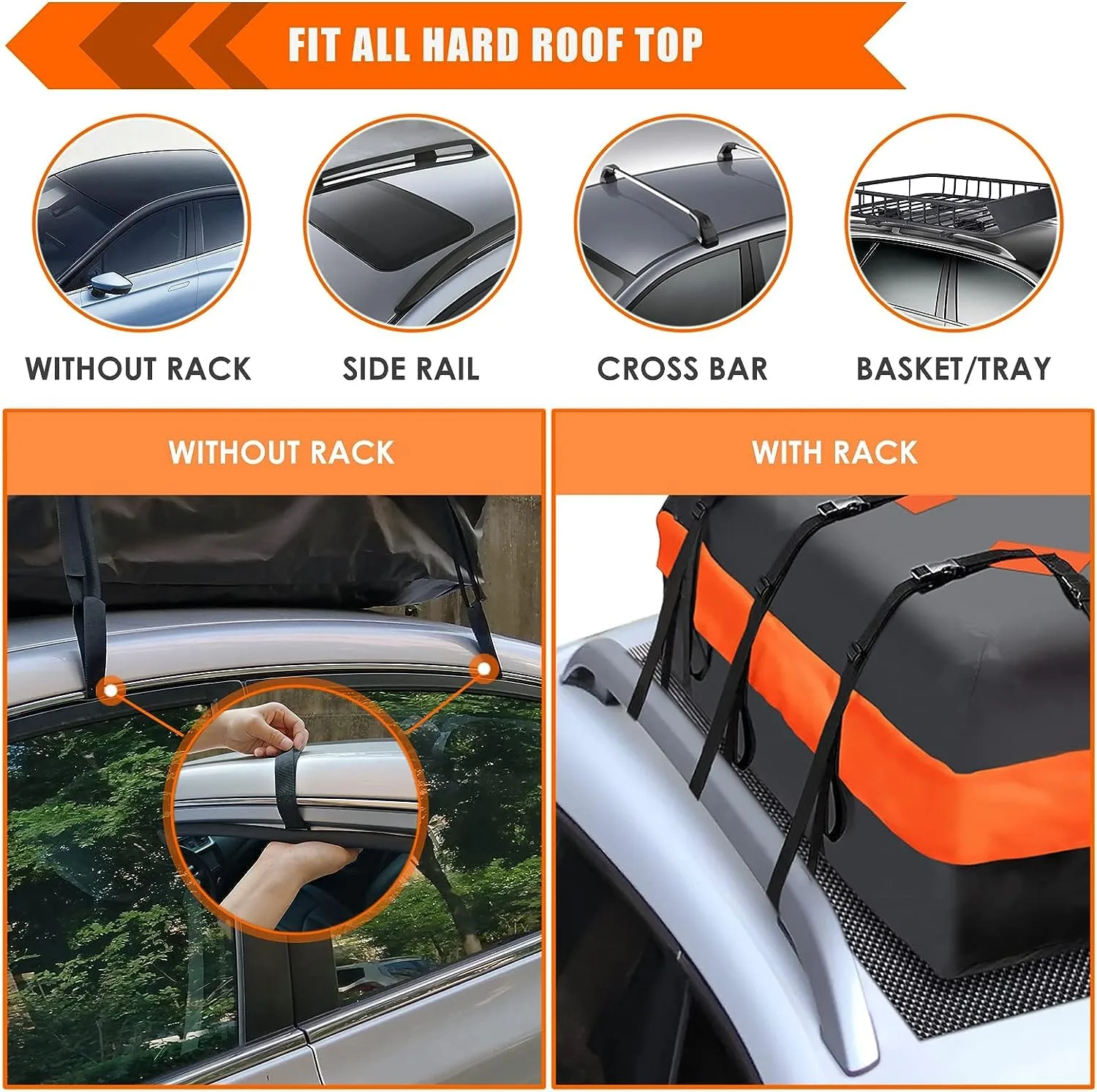 In-Depth Review: best car luggage carrier - Automaze Car Roof Bag Rooftop top Cargo Carrier Bag 20 Cubic feet Waterproof for All Cars with/Without Rac 4 Automaze Car Roof Bag Roofto - view 3