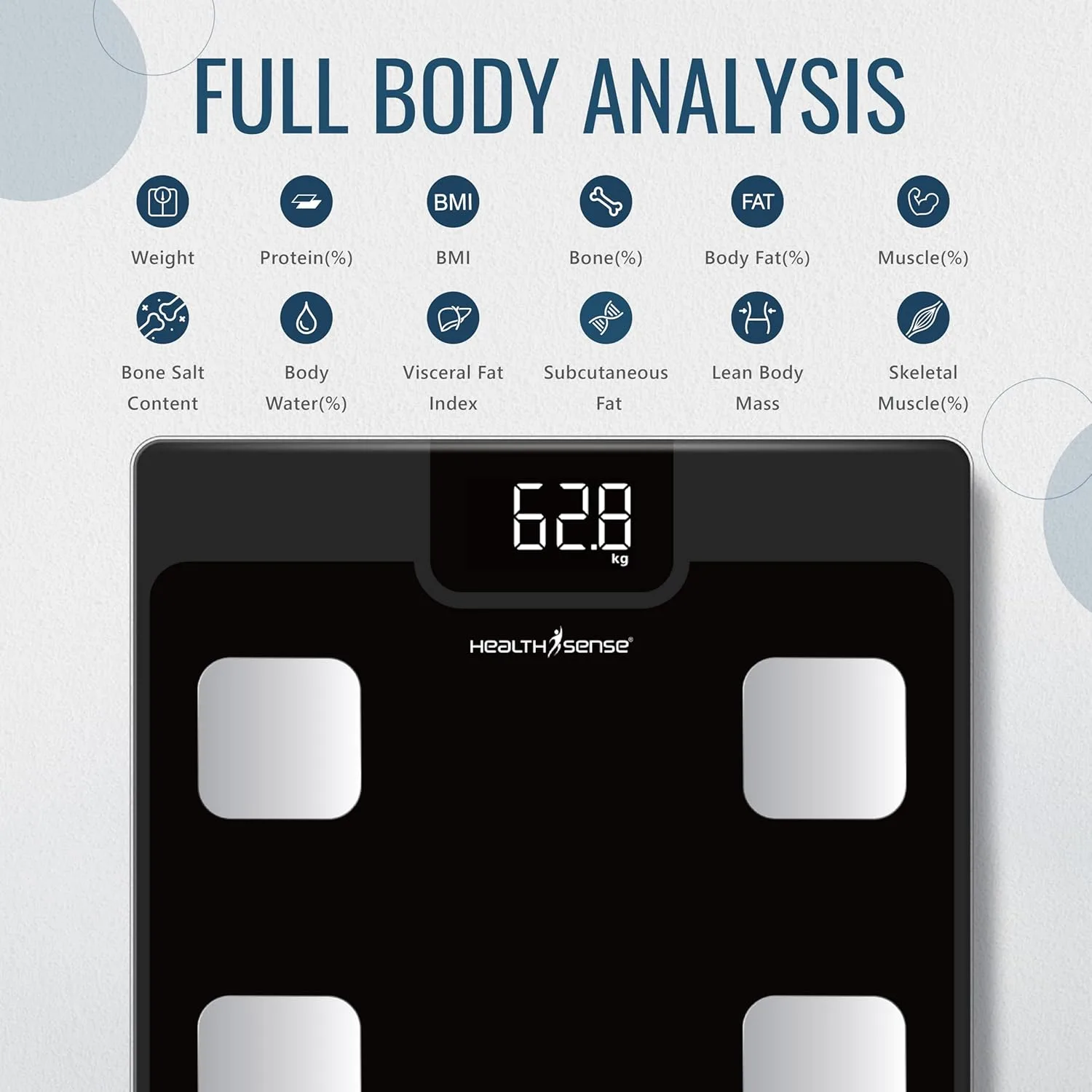 In-Depth Review: best body fat analyzer - HealthSense BS161 Bluetooth BMI Digital Weight Machine with Fat Analyzer, Smart Body Composition Scale, Mobi 3 HealthSense BS161 Bluetooth BMI - view 2