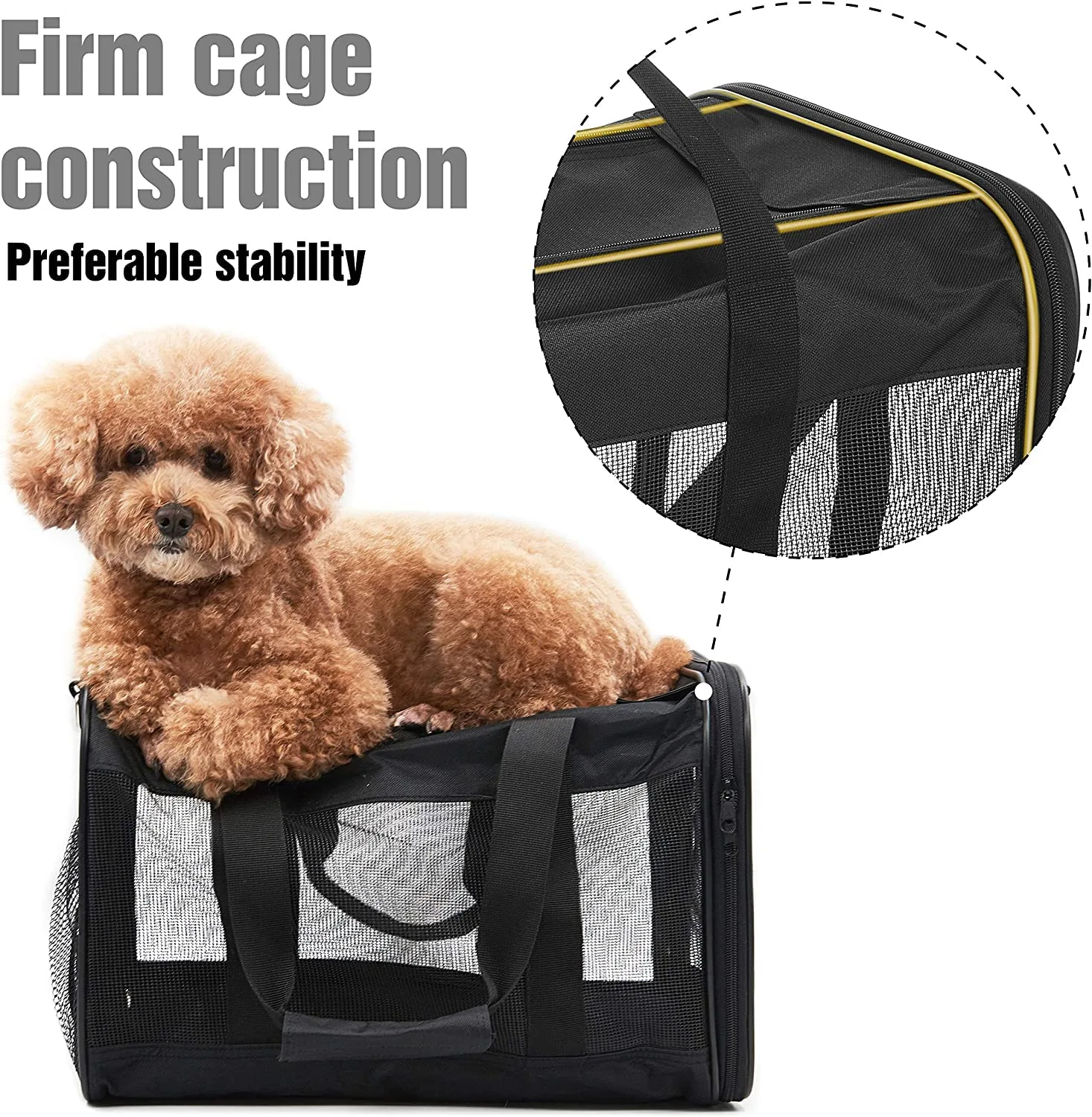 In-Depth Review: best pet carrier for travel - KIKA Pets SPRINGFRAME Carrier Dog Carrier Soft Sided Pet Travel Carrier for Cats, Small Dogs, Kittens o 5 KIKA Pets SPRINGFRAME Ca - view 4