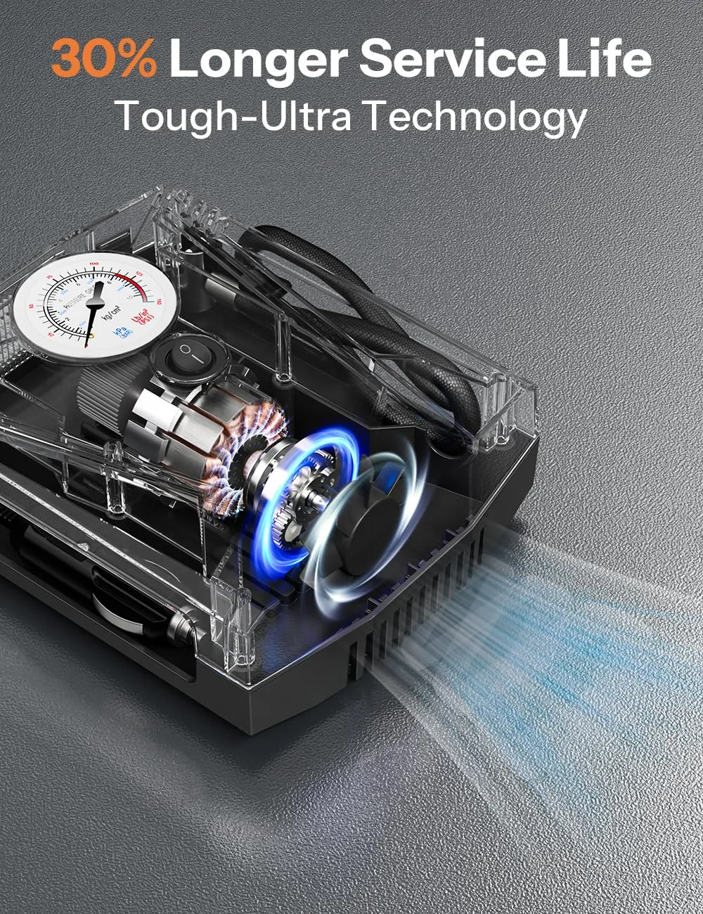In-Depth Review: best car air compressor - UN1QUE Tyre Inflator for Car, 150PSI Car Air Pump, 12V DC Portable Air Compressor for Tyre, Fast Inflation 4 UN1QUE Tyre Inflator for C - view 3
