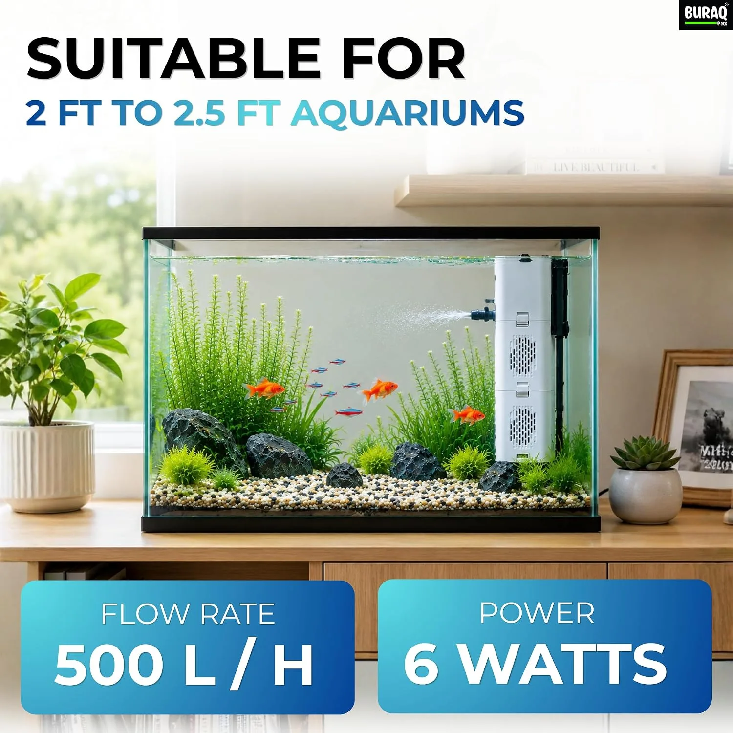 In-Depth Review: best aquarium filter - Buraq Pets XQP- 500F Aquarium Filter | 6W | 500 L/H for 2-2.5 ft Fish Tank | | best aquarium filter 8 Buraq Pets XQP- 500F Aqua - view 7