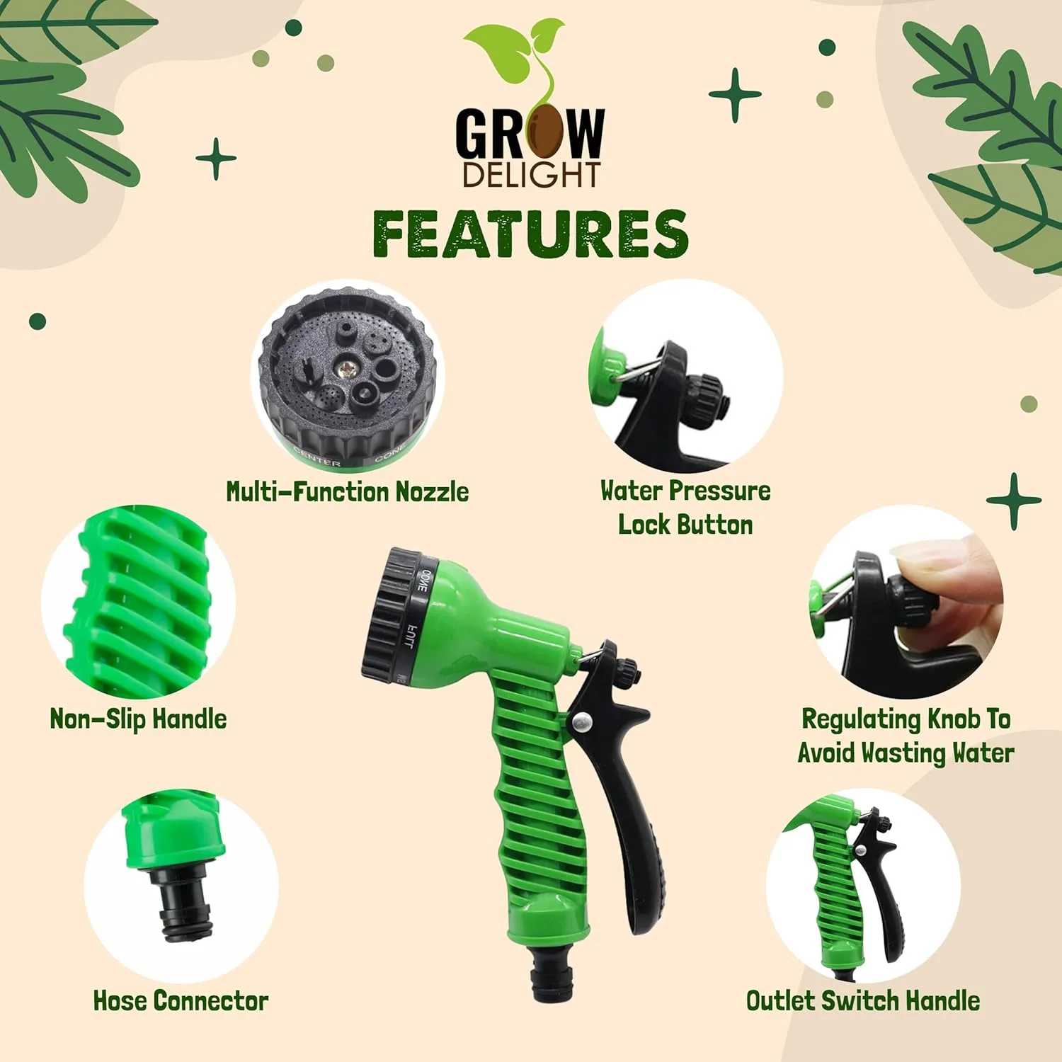 In-Depth Review: best bike spray gun - High Pressure Water Spray Gun for Plants & Garnden | 7 Pattern Nazzle Spray Gun with Leak Proof | Metal Lo 3 High Pressure Water Spra - view 2