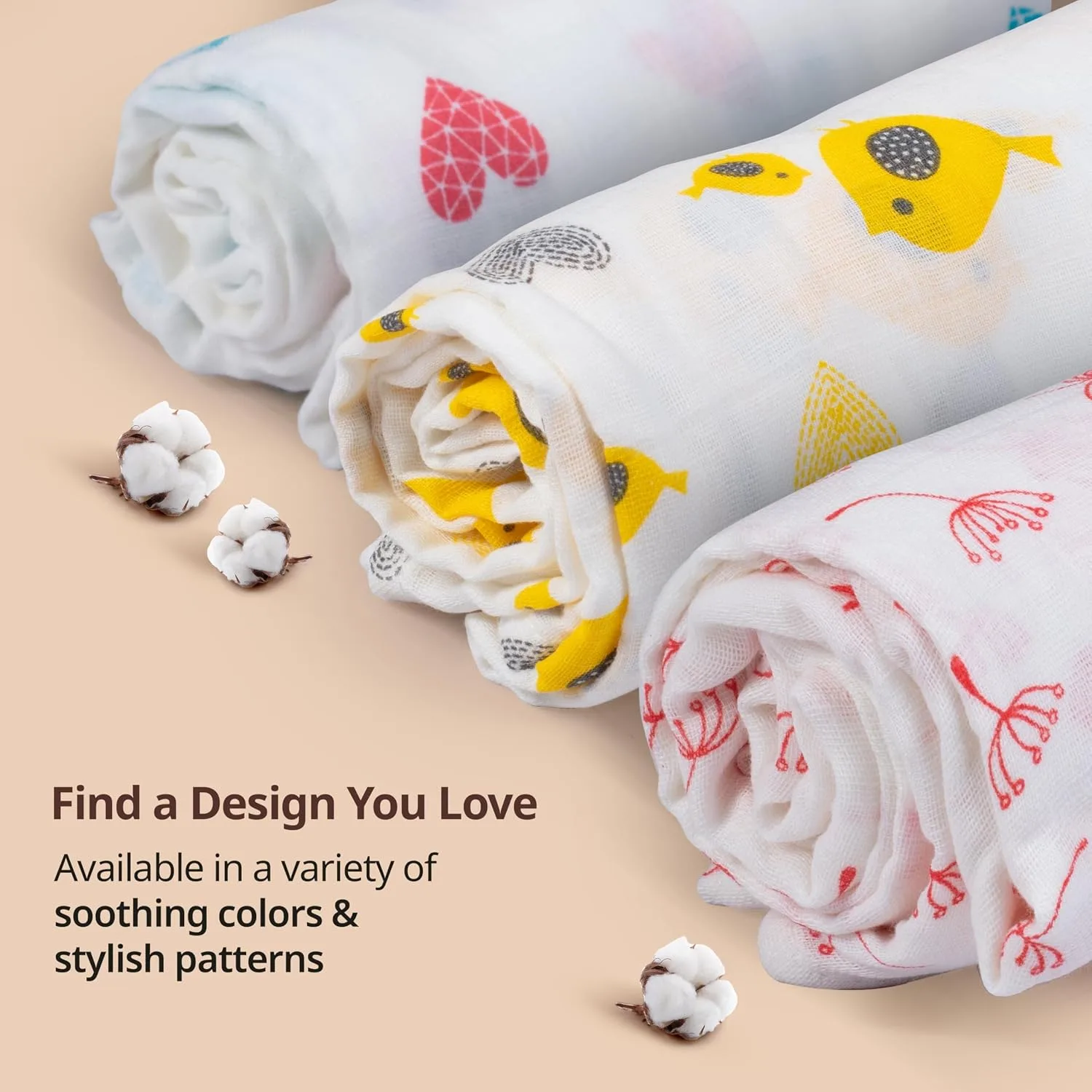 In-Depth Review: best baby muslin cloth - LuvLap 100% Cotton Muslin Baby Swaddle Set, Baby Towel, Size-120cm x 100cm (47″x39″), Hearts Bir 5 LuvLap 100% Cotton Muslin - view 4