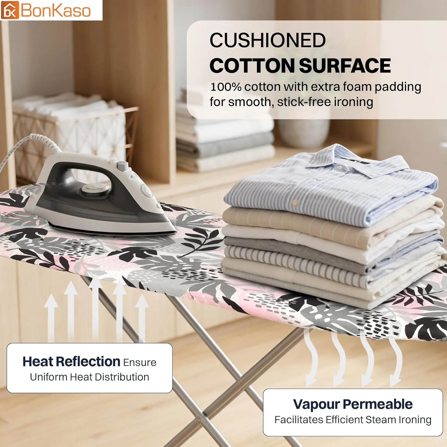 In-Depth Review: best ironing board - BonKaso Premium Foldable Ironing Board with Adjustable Height & Heat Resistant Iron Rest | Ergonomic Ironin 5 BonKaso Premium Foldable Ir - view 4