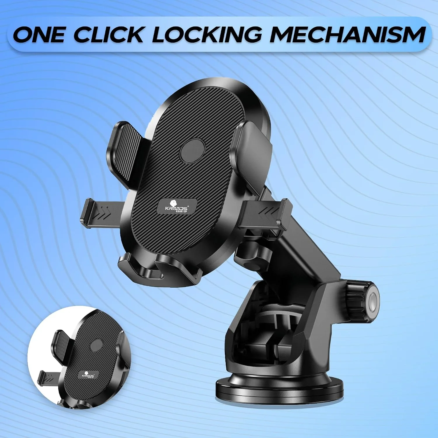 In-Depth Review: best car phone holder - Kratos Grip X2 car Mobile Holder for Dashboard with 360 Degree Rotation Phone Holder in car with Quick Releas 4 Kratos Grip X2 car Mobile - view 3