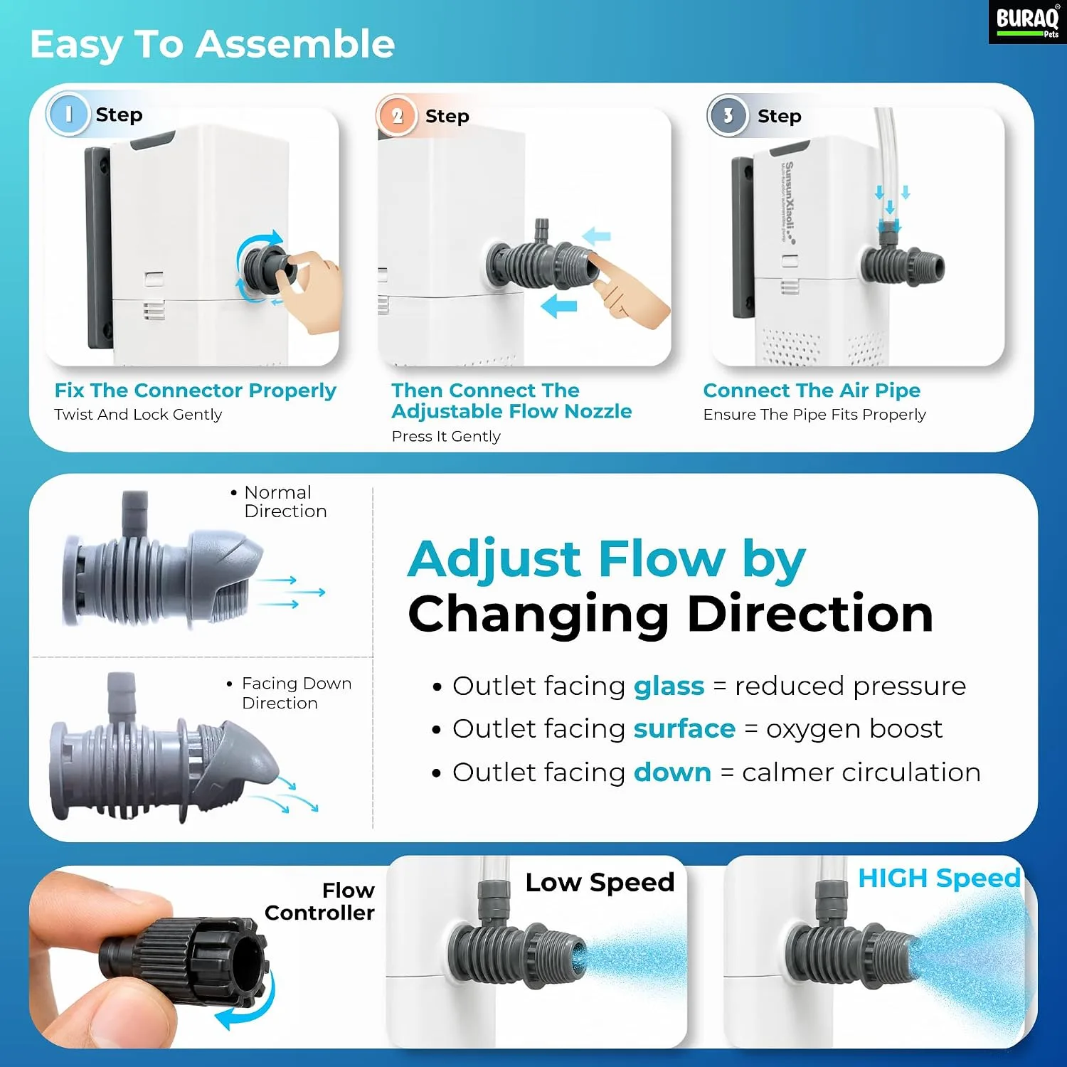 In-Depth Review: best aquarium filter - Buraq Pets XQP- 500F Aquarium Filter | 6W | 500 L/H for 2-2.5 ft Fish Tank | | best aquarium filter 5 Buraq Pets XQP- 500F Aqua - view 4