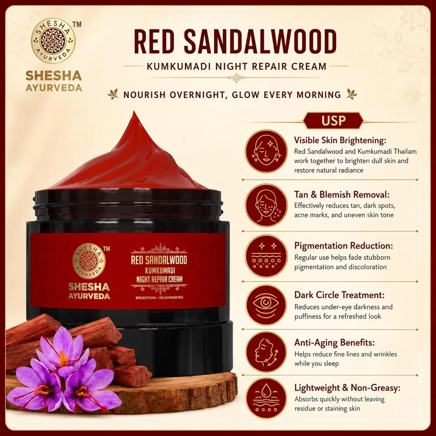 Shesha Ayurveda Red Sandal - view 3