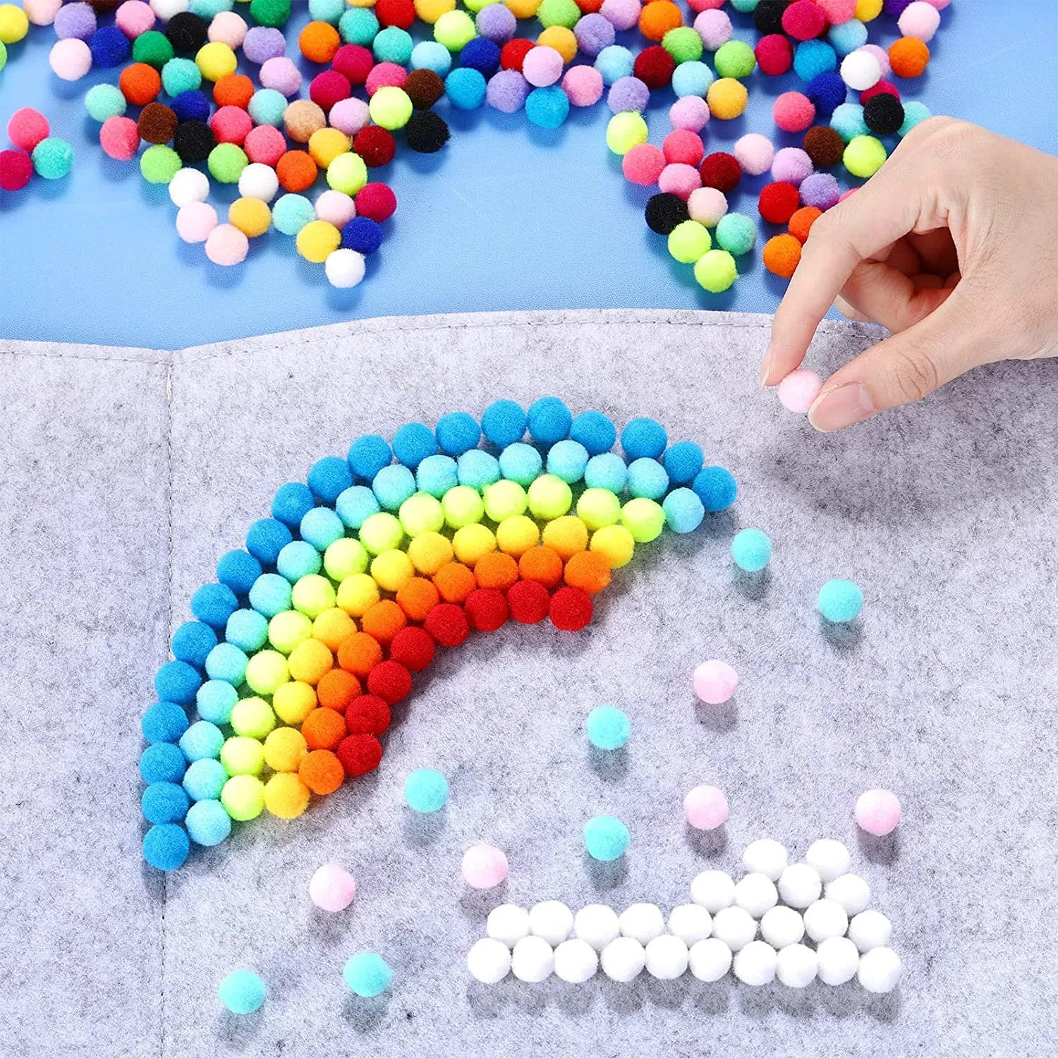 In-Depth Review: best pom poms colorful - KRAFTMASTERS�1CM 100PCS Assorted Pom Poms, Craft Pom Pom Balls, Colorful Pompoms for DIY Creative Crafts D 5 KRAFTMASTERS�1CM 100PCS Assorted Pom - view 4
