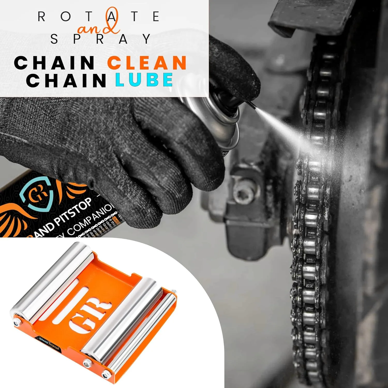 In-Depth Review: best bike center stand - Grand Pitstop Paddock Stand Wheel Roller for Bike Cleaning and Lubrication with Motorcycle Chain Cleaning Bl 6 Grand Pitstop Paddock Sta - view 5