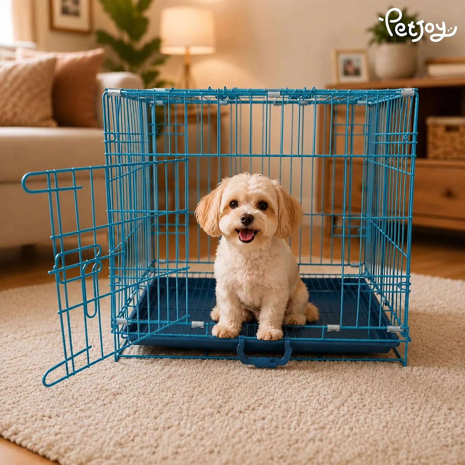 In-Depth Review: best rabbit hutch - PETJOY Foldable Metal Dog Cage | 24 Inch Dog Crate Kennel for Puppies, Medium Dogs, Cats & Rabbits | Double 3 PETJOY Foldable Metal Dog - view 2