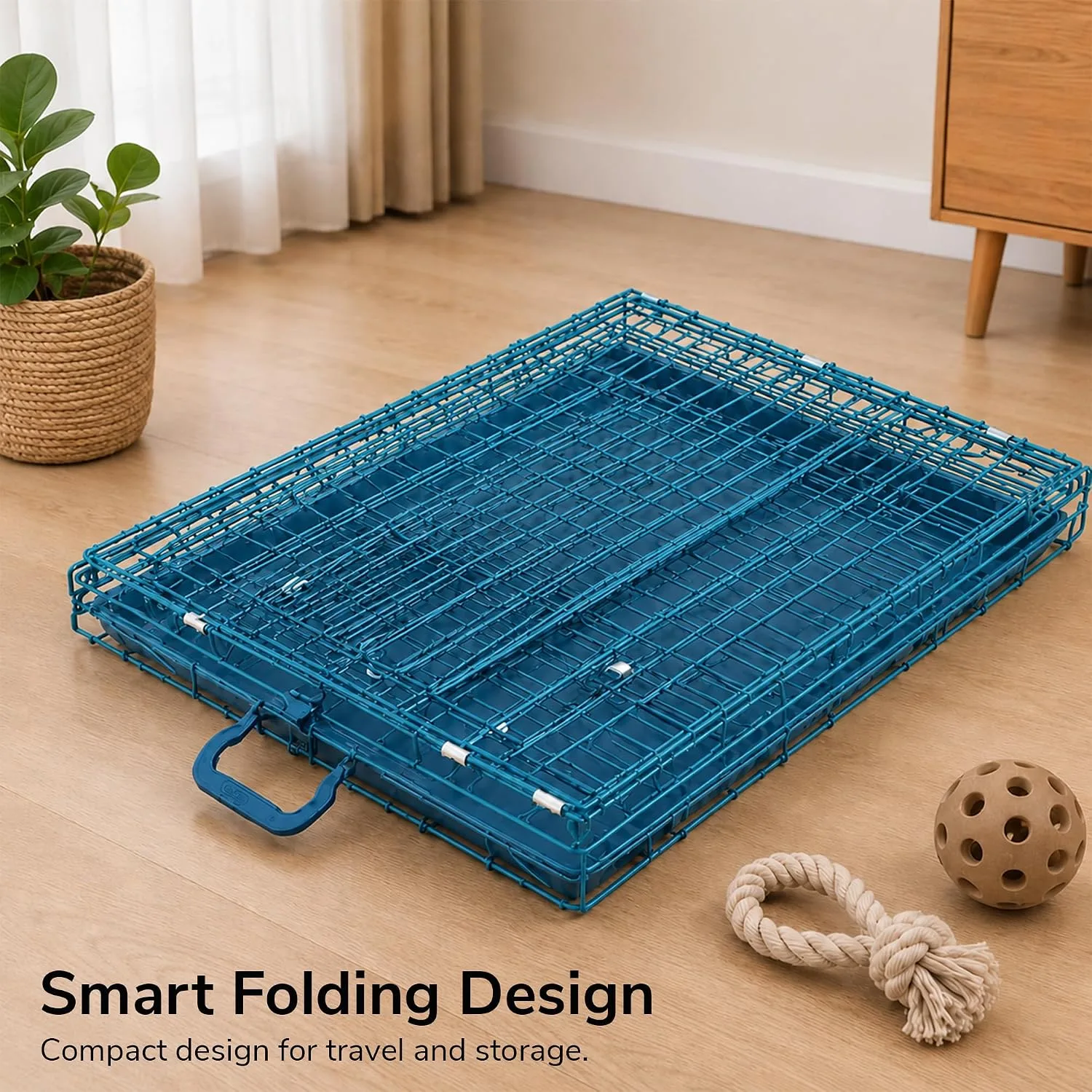In-Depth Review: best rabbit hutch - PETJOY Foldable Metal Dog Cage | 24 Inch Dog Crate Kennel for Puppies, Medium Dogs, Cats & Rabbits | Double 6 PETJOY Foldable Metal Dog - view 5