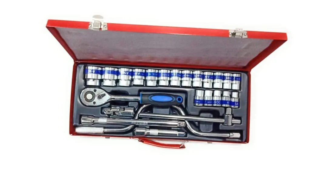 In-Depth Review: best bike toolkit - SNE 24 pcs Tool Kit Set 1/2″ Dr Socket Set Heavy duty Rachet Professional Wrench Socket Set Hardware Car Bo 4 SNE 24 pcs Tool Kit Set - view 3
