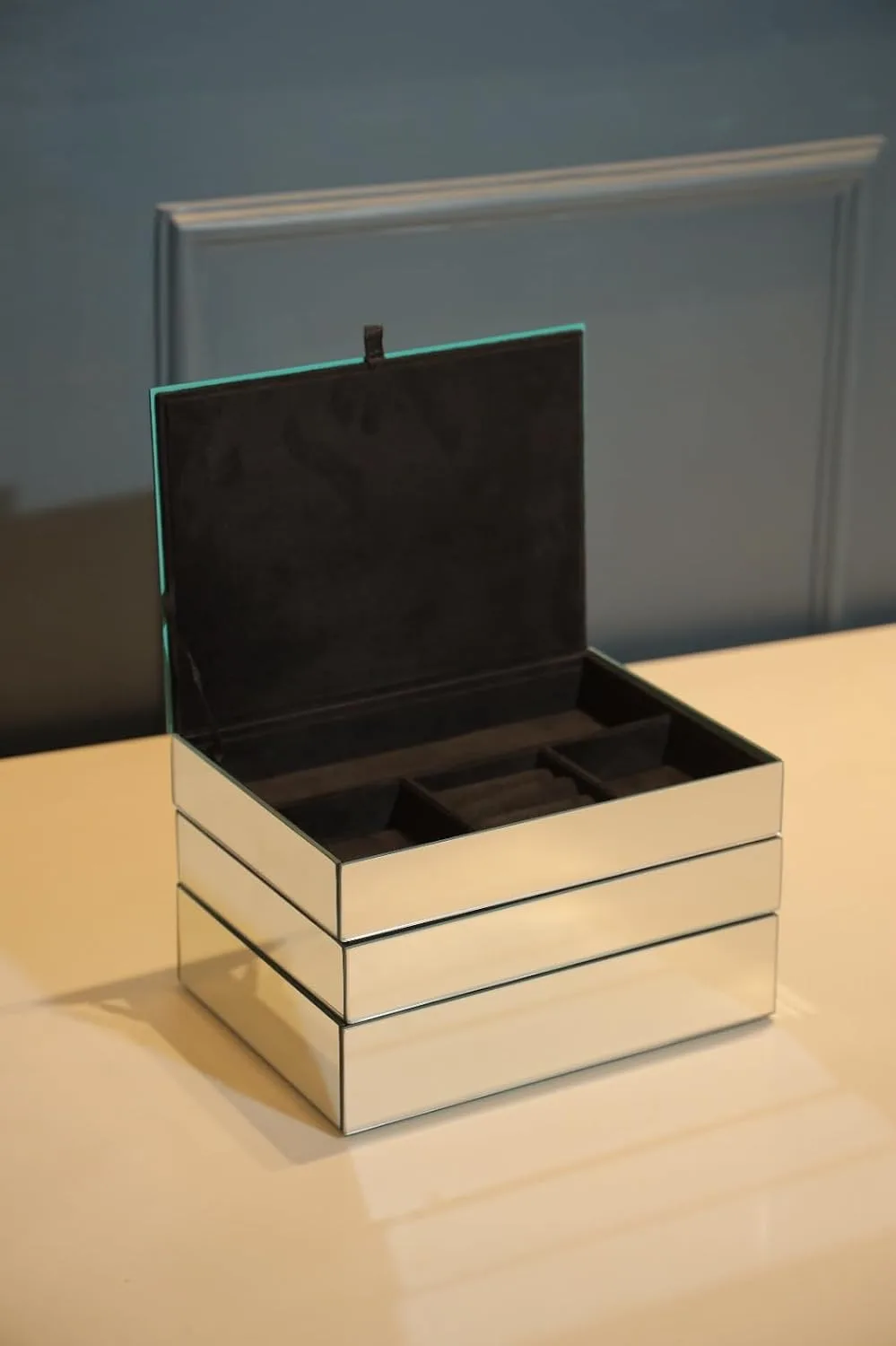 In-Depth Review: best travel jewellery organizer - 3 Tier Mirror Glass Jewellery Box, Silver Glass Finish| Black Suede Interiors| Ample Storage| 10 x 1 best travel jewellery organizer
