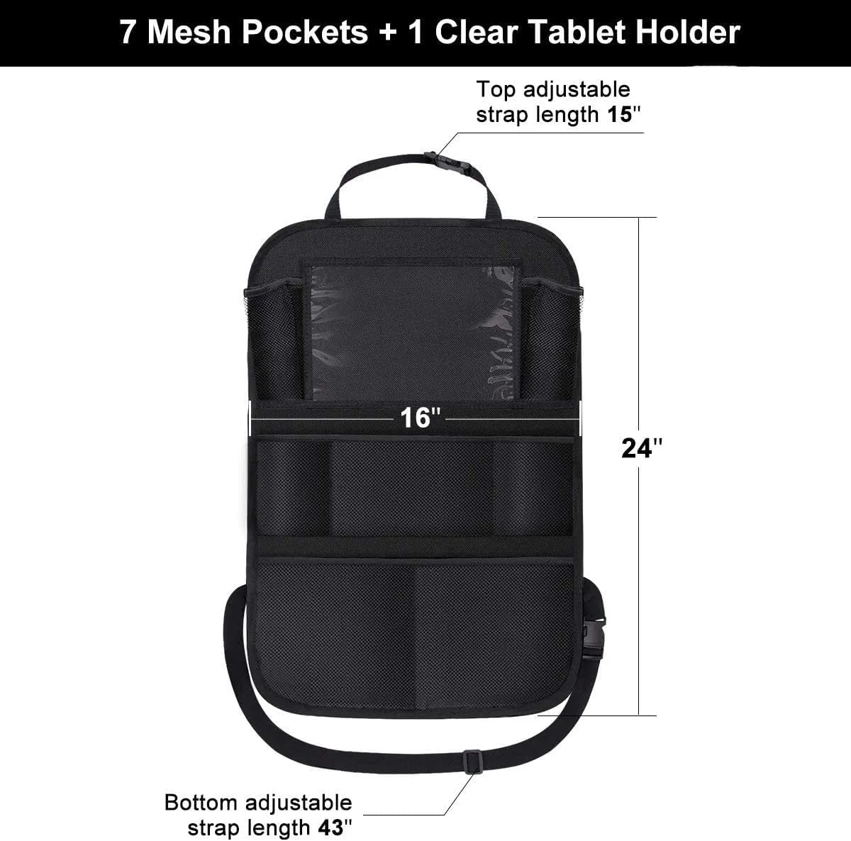 In-Depth Review: best car back seat organizer - ONE PIX Backseat Car Organizer Mats Back Seat Organizers and Storage Bag with Touch Screen Tablet Hold 4 ONE PIX Backseat Car Or - view 3
