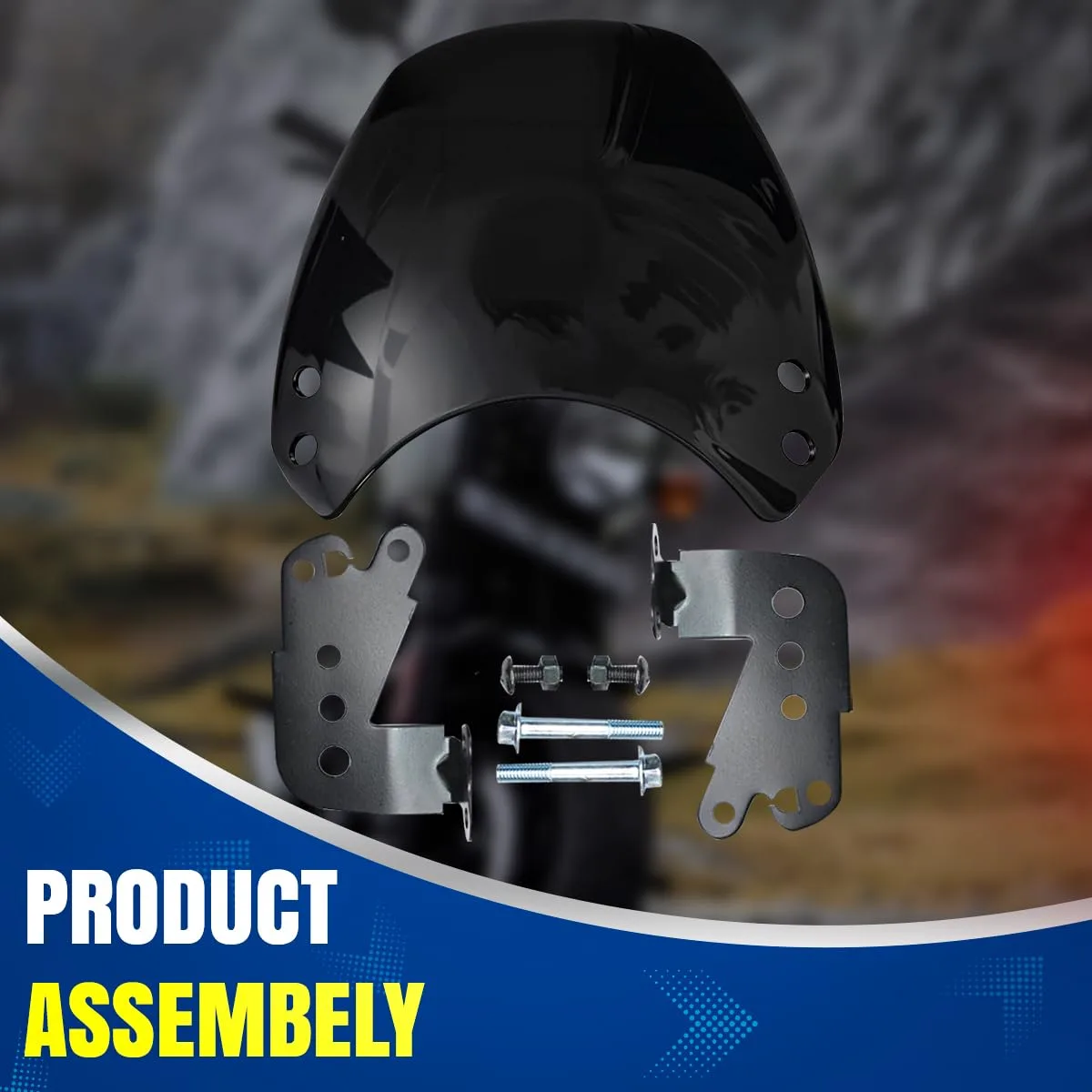 In-Depth Review: best bike windshield - OTO2EYE Hunter 350 Visor Glass | Unbreakable Headlight Bolt Visor | Windshield Protector| Wind Deflector for B 7 OTO2EYE Hunter 350 Visor Gl - view 6