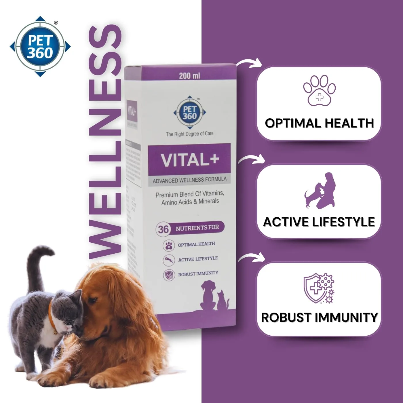 In-Depth Review: best pet vitamins supplements - PET360 Vital+ Advanced Wellness Formula | Daily Multivitamin Syrup | Healthy Skin, Joints, Immunity & 4 PET360 Vital+ Advanced Wel - view 3