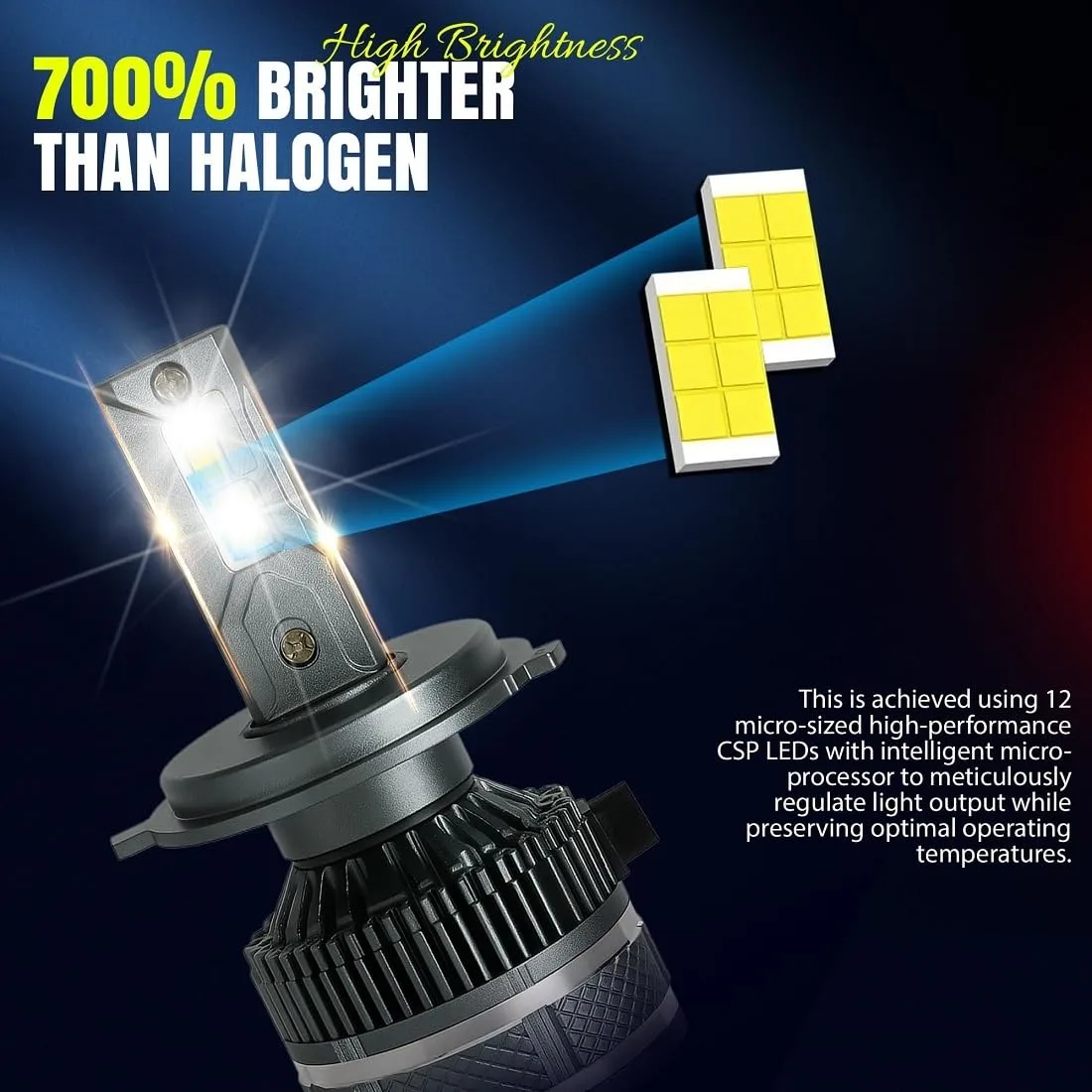 In-Depth Review: best car led headlight - OTO2EYE Super Bright H4 LED Car Headlight Bulbs Hi & Lo Beam 15000LM 6500K, 150W, LED Headlight Auto Co 3 OTO2EYE Super Bright H4 LED - view 2